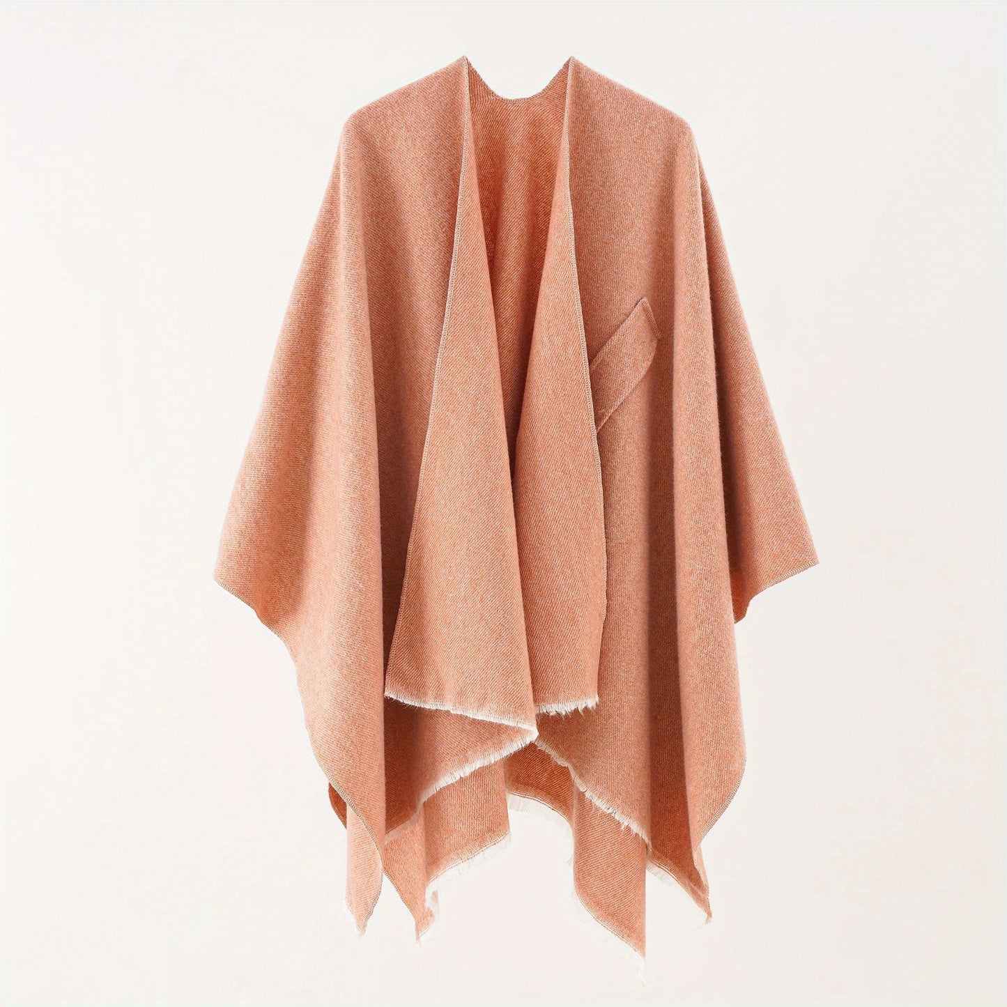 Solid Color Comfortable Shawl With Sleeves, Multifunctional Outdoor Windproof And Coldproof Cloak