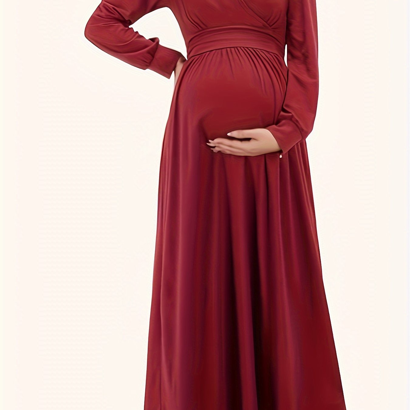 vlovelaw Women's Maternity V Neck Slim Fit Dress For Party, Pregnant Women's Clothing