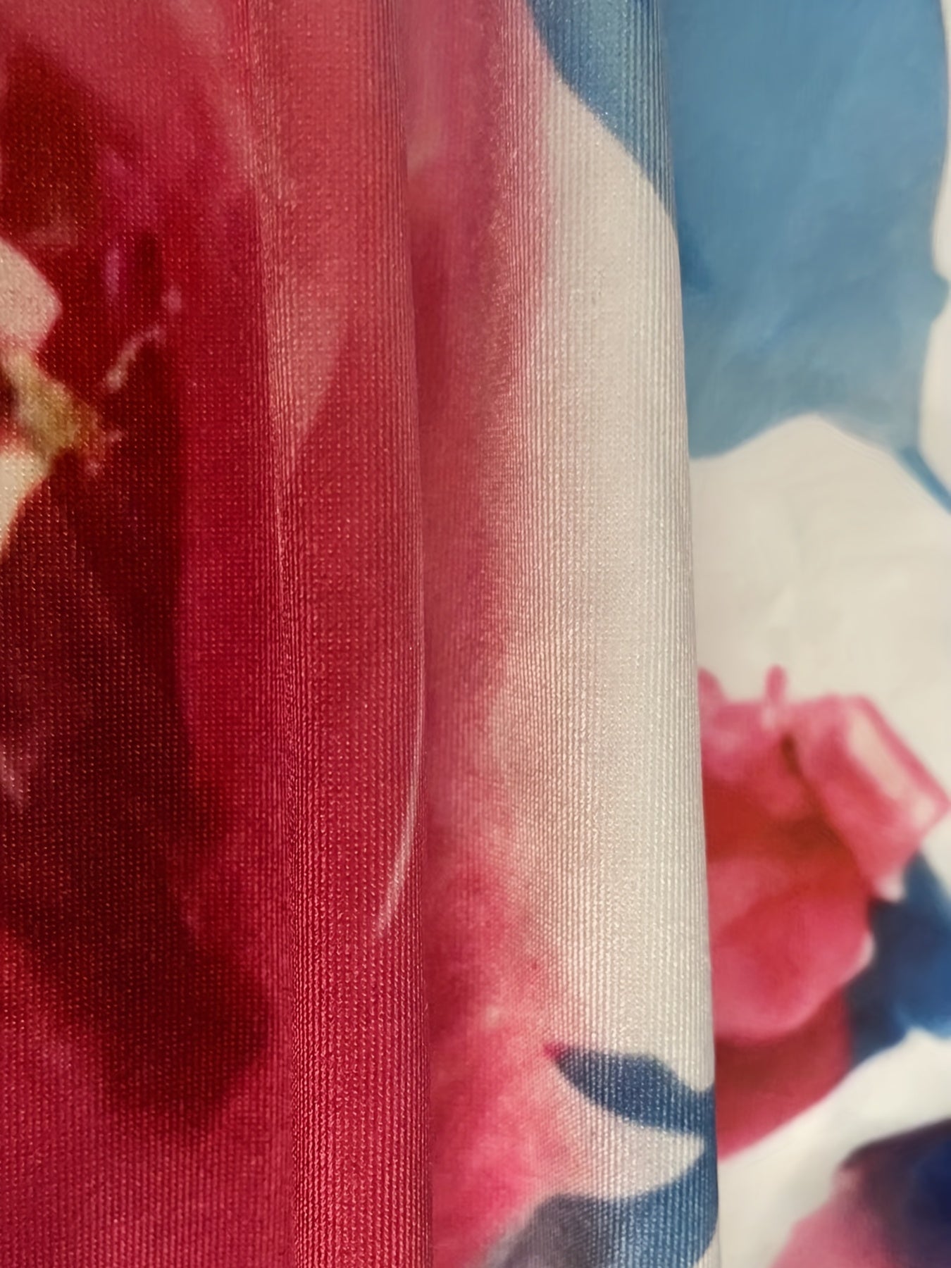 Plus Size Boho Skirt, Women's Plus Floral Print High Rise Medium Stretch Swing Pleated Maxi Skirt