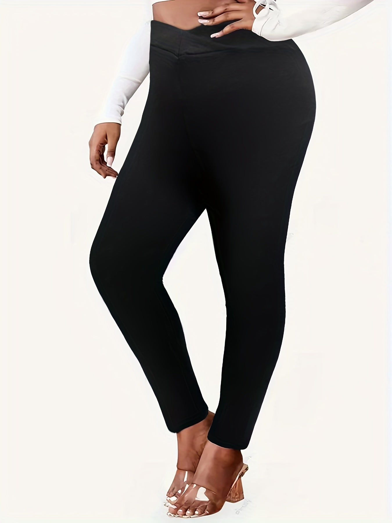 Solid Simple Leggings, Casual Slim Long Length Versatile Leggings, Women's Clothing