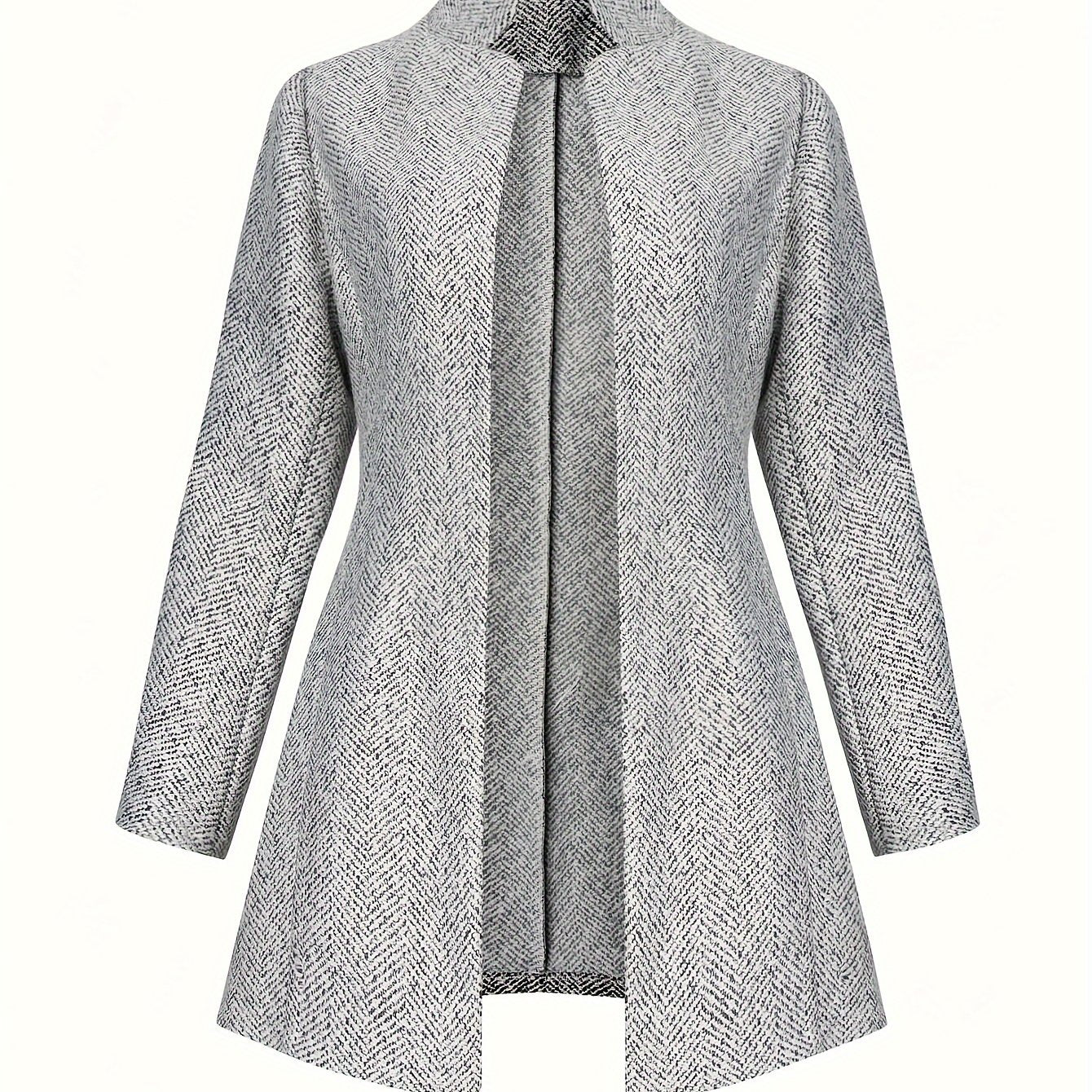 vlovelaw Plus Size Open Front Coat, Casual Long Sleeve Coat For Fall, Women's Plus Size Clothing