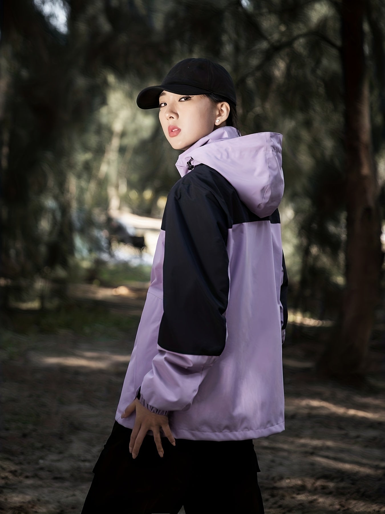 vlovelaw  Outdoor Sports Jacket With Detachable Hood, Women's Windproof And Rainproof Hiking Casual Sports Jacket, Women's Outdoor Clothing