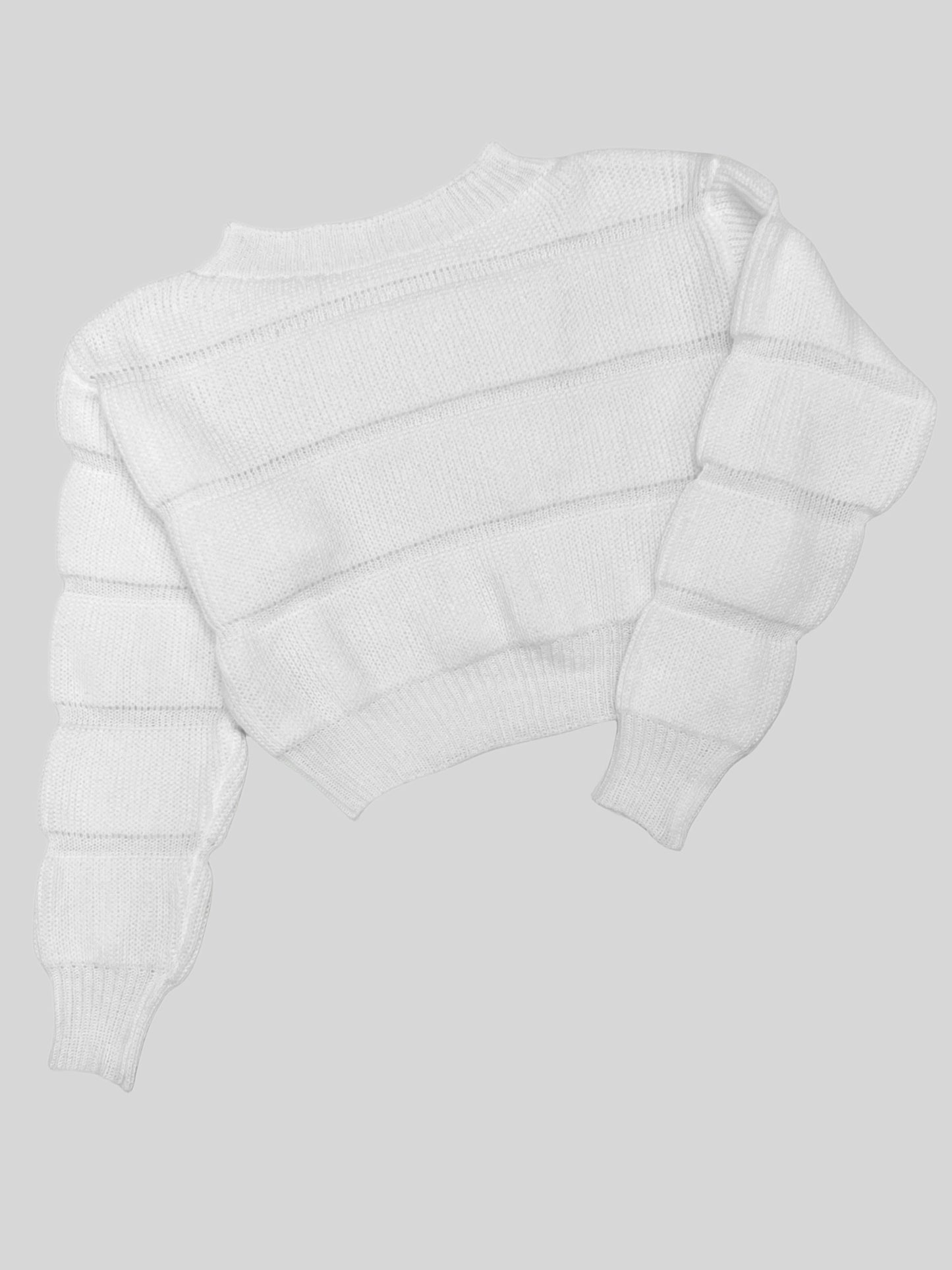 vlovelaw Solid Eyelet Crew Neck Sweater, Casual Long Sleeve Sweater For Spring & Fall, Women's Clothing