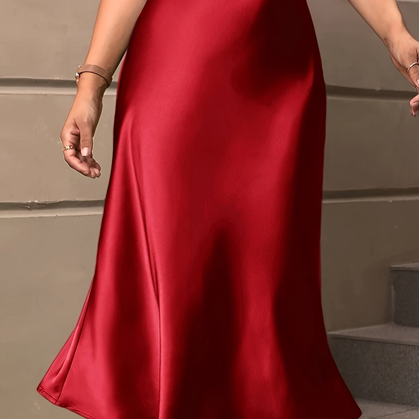 Solid High Waist Bodycon Skirt, Elegant Ruffle Hem Midi Skirt, Women's Clothing