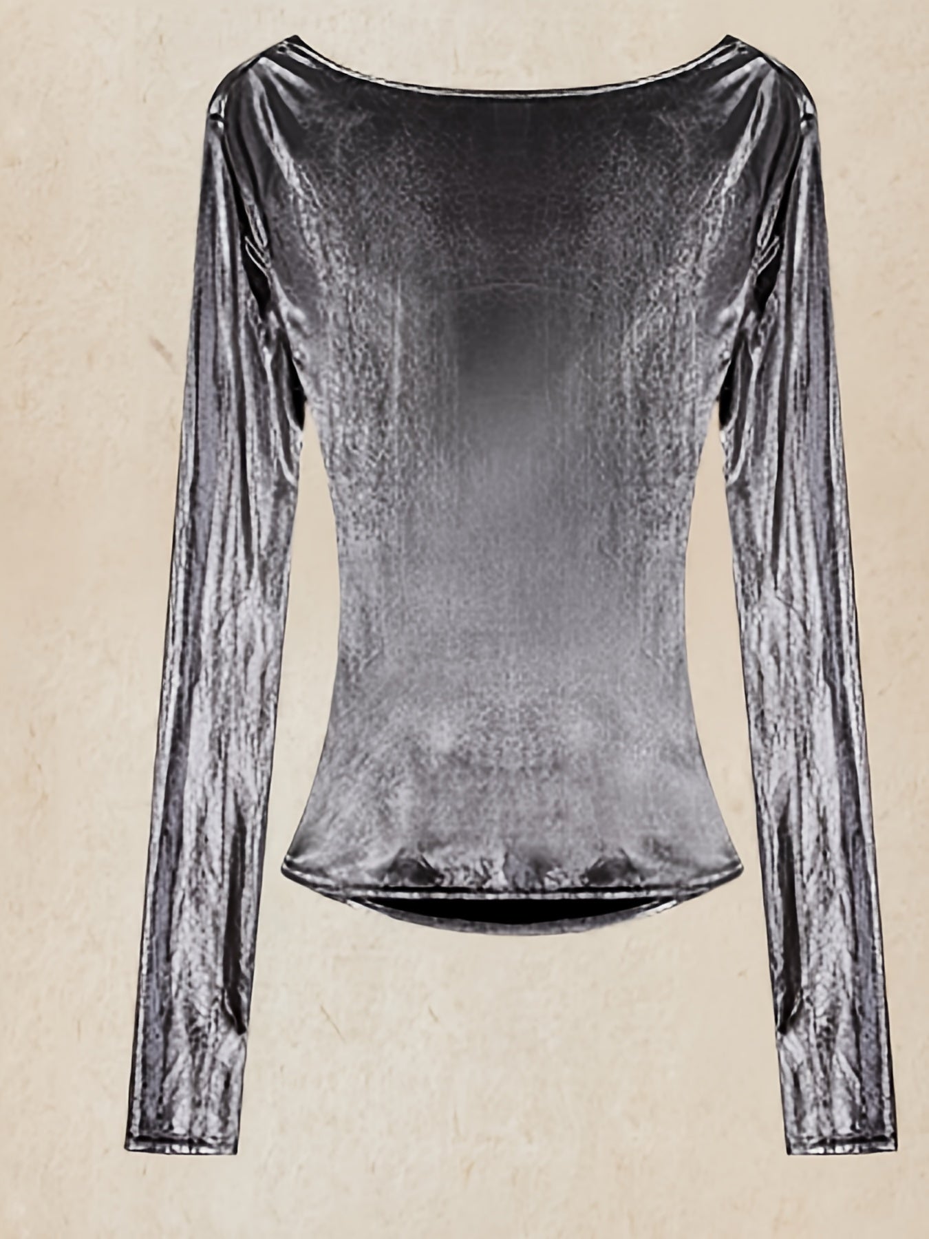 Cowl Neck Solid Top, Sexy Long Sleeve T-Shirt For Spring & Fall, Women's Clothing