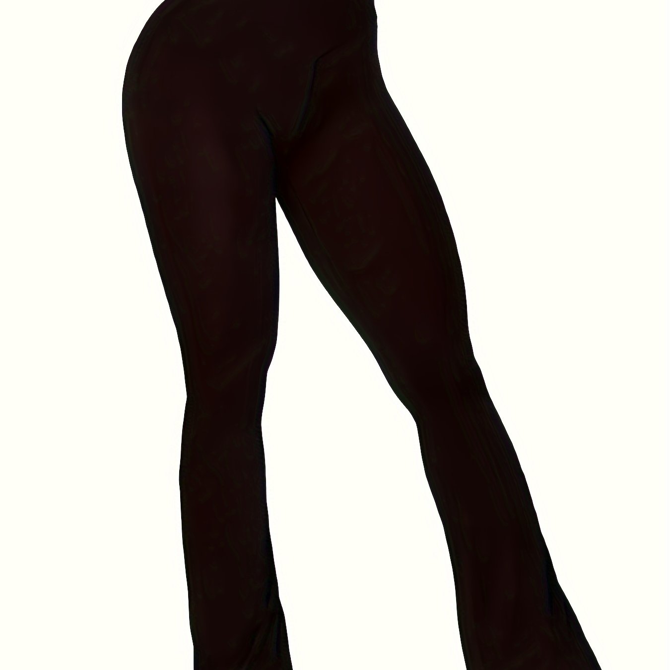 vlovelaw Plus Size Casual Pants, Women's Plus Solid Cross High Rise Slight Stretch Flared Leg Trousers