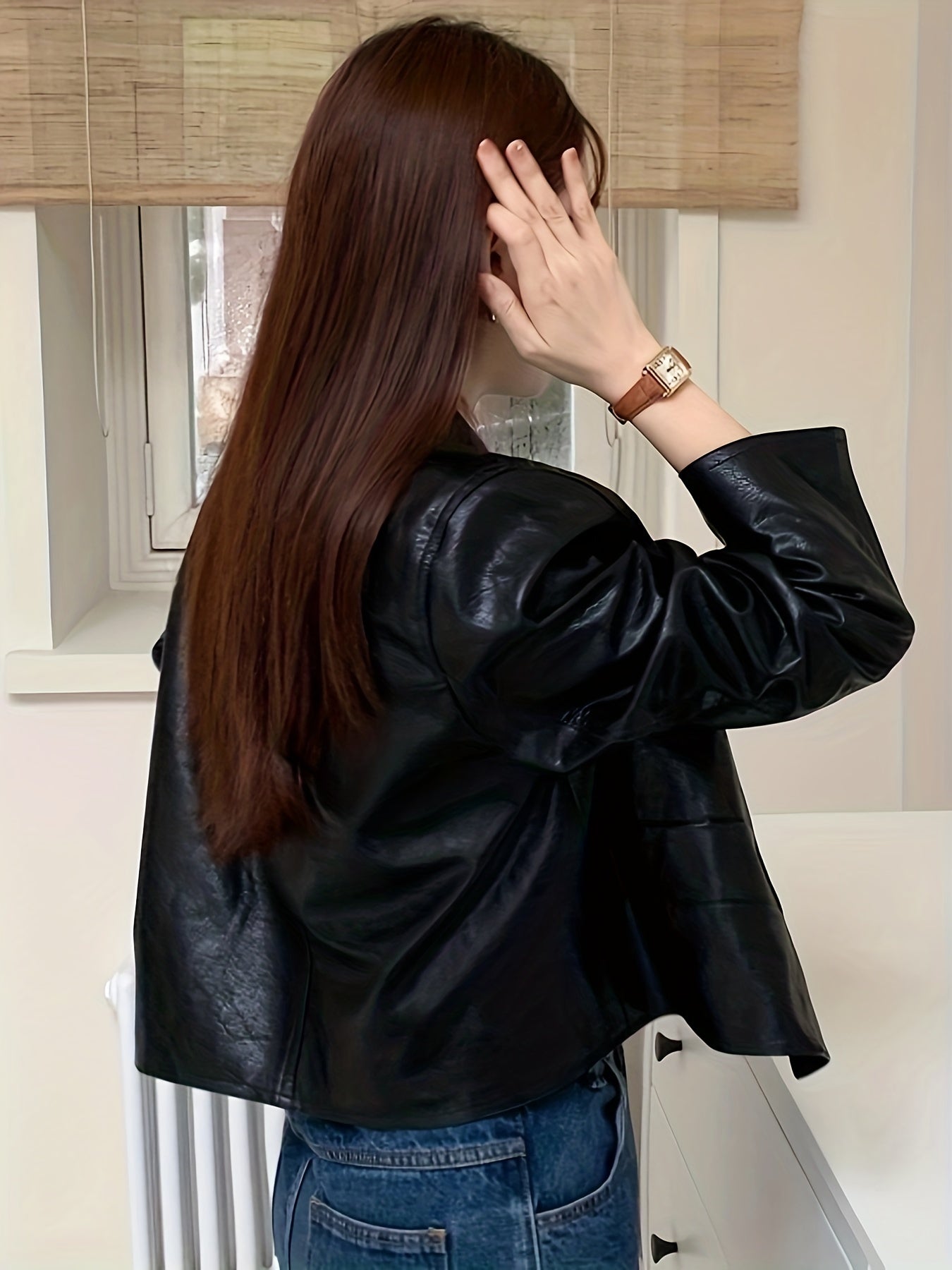 Solid Button Front Jacket, Casual Long Sleeve Versatile Outerwear, Women's Clothing