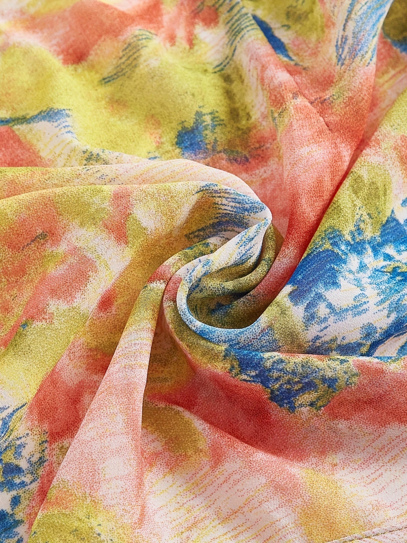 Floral Print Knotted Blouse, Vintage Flared Sleeve V Neck Blouse, Women's Clothing