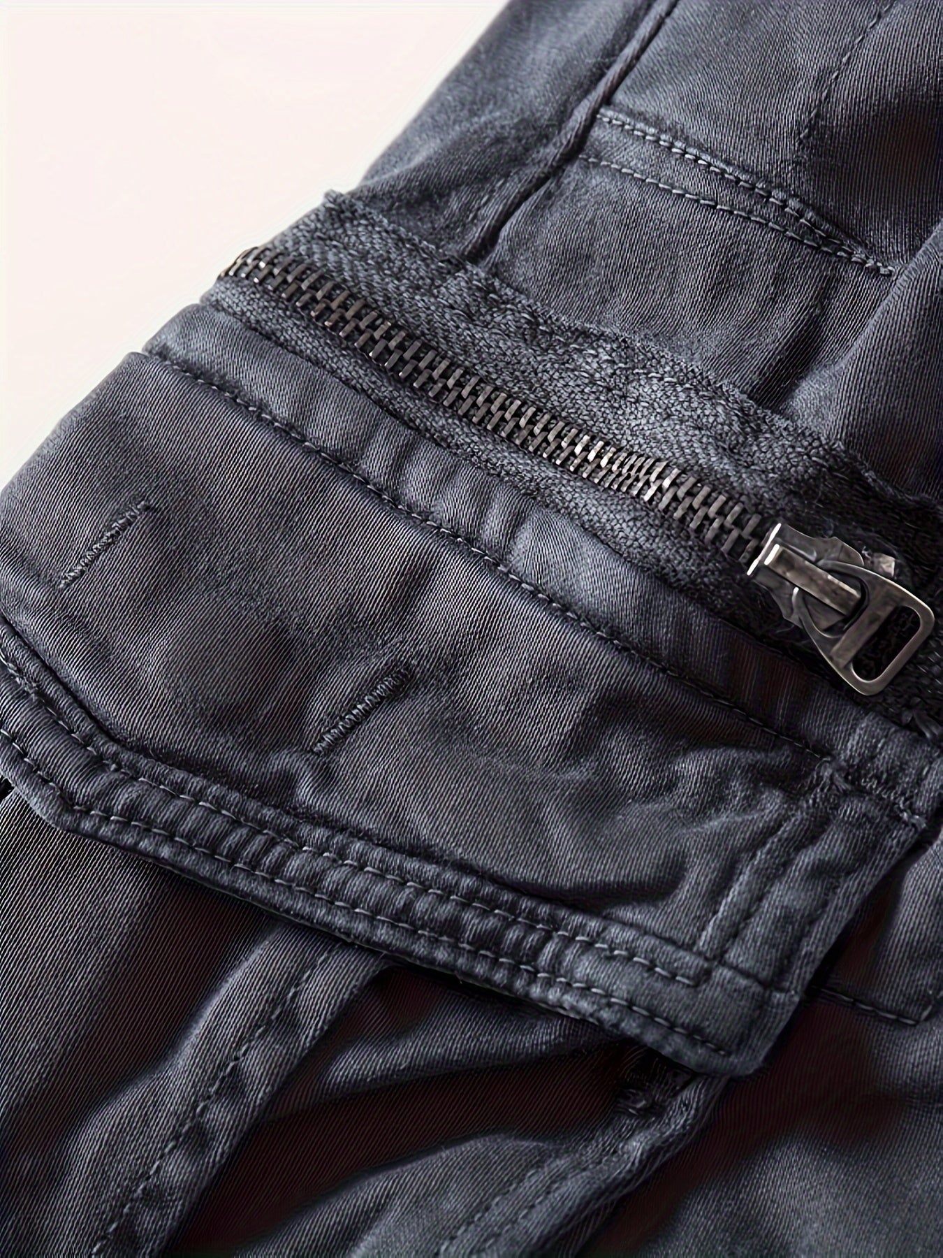 98% Cotton Solid Color Multi Flap Pockets Men's Straight Leg Cargo Pants, Loose Casual Outdoor Pants, Men's Work Pants Hiking Fishing
