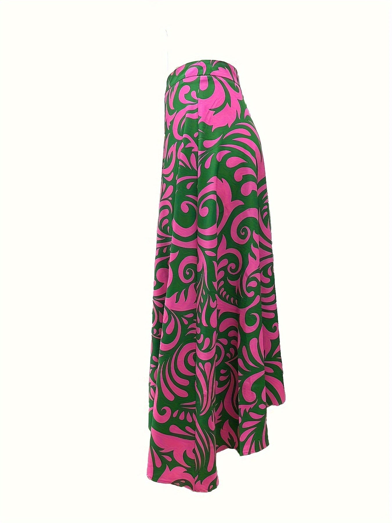 Mandala Print Flared Skirt, Casual High Waist A-line Skirt, Women's Clothing