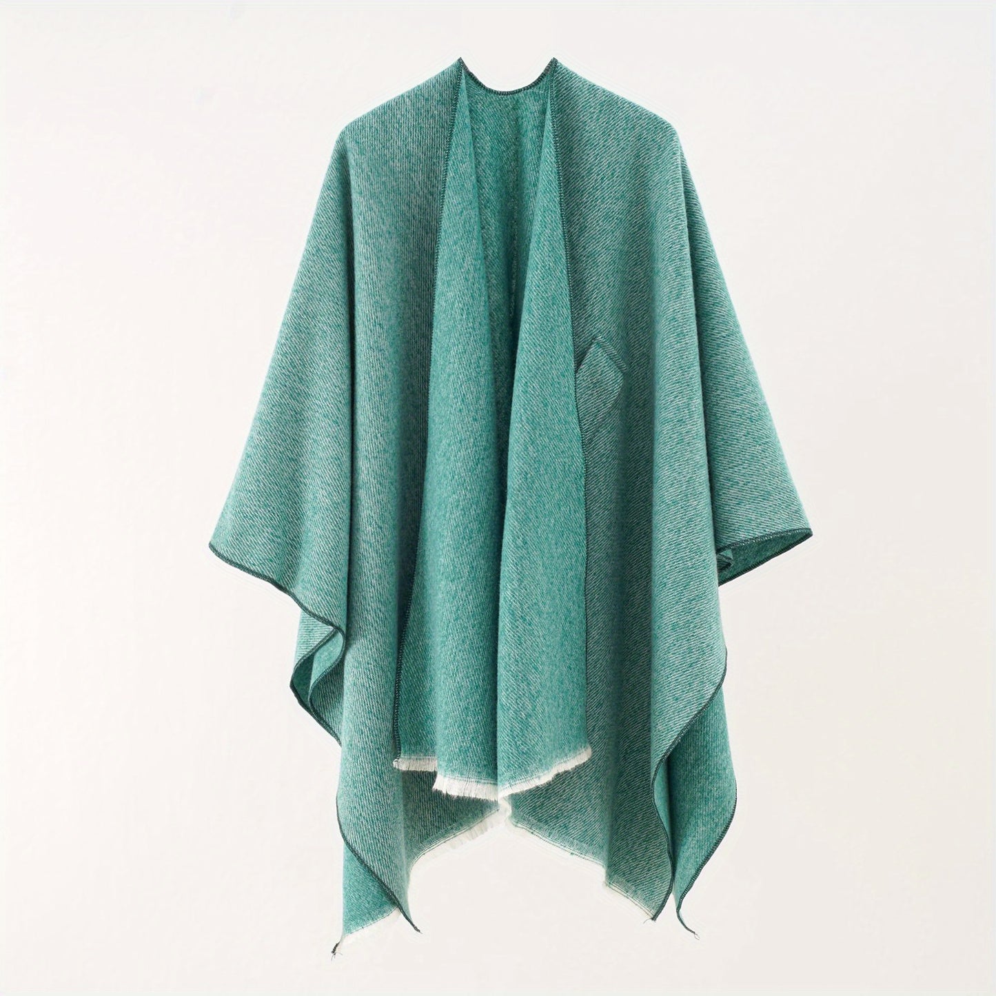 Solid Color Comfortable Shawl With Sleeves, Multifunctional Outdoor Windproof And Coldproof Cloak