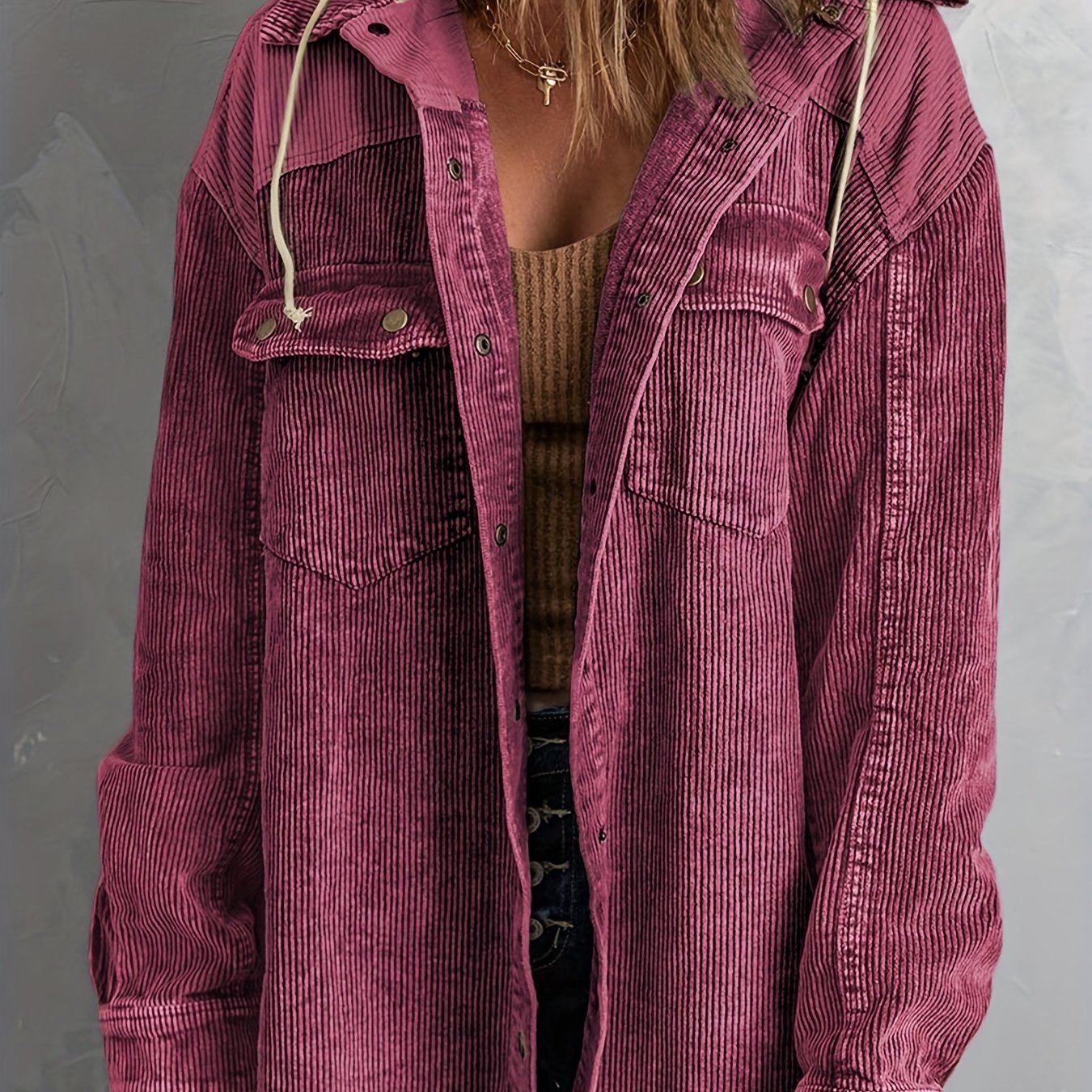 Color Block Long Sleeve Hooded Jacket, Casual Every Day Outerwear For Fall & Winter, Women's Clothing