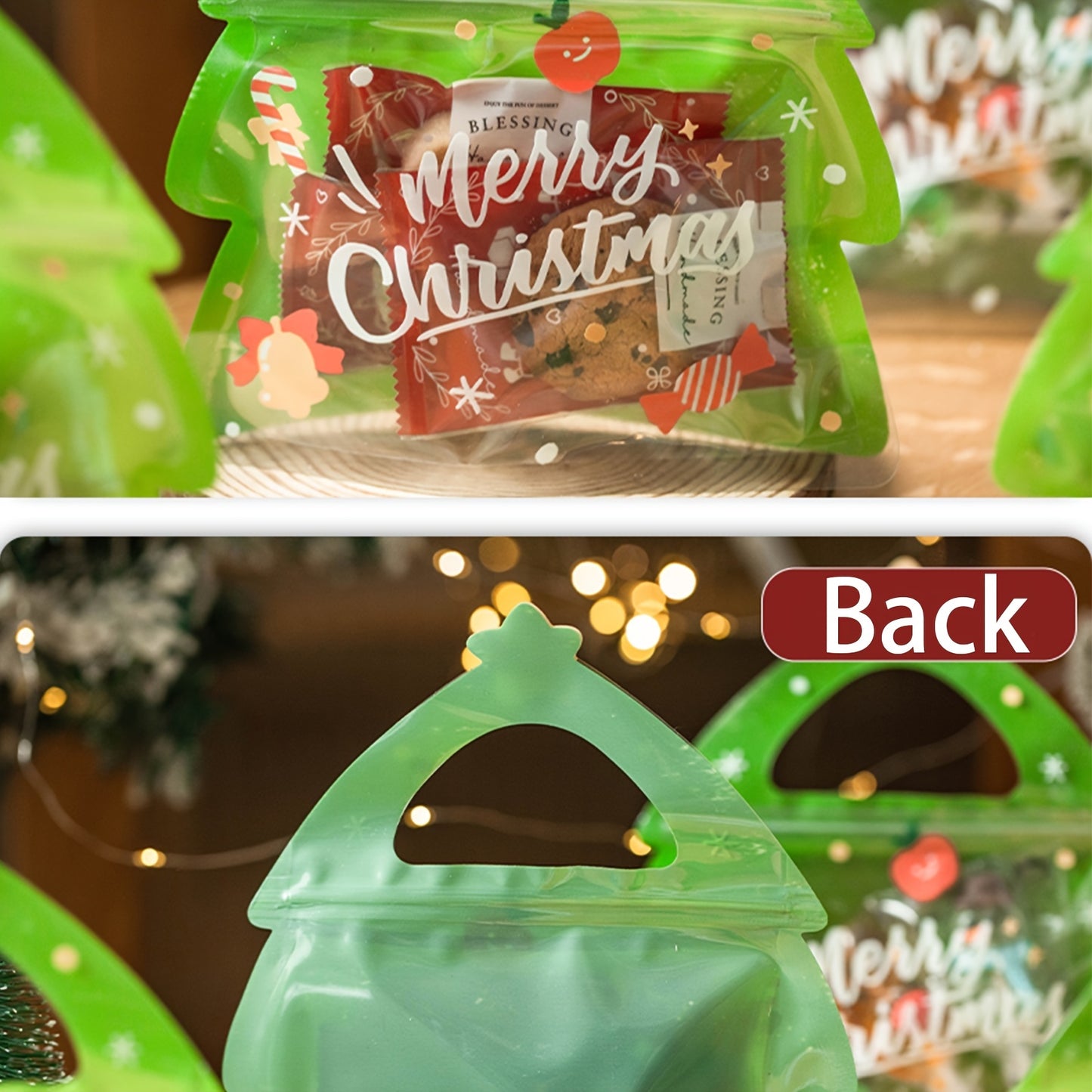 10pcs Special Shaped Christmas Gift Bags, Perfect For Birthdays, Parties And Candy Biscuit Chocolate Packaging, Christmas Decorative Supplies, Holiday Atmosphere Decoration, Christmas Essentials