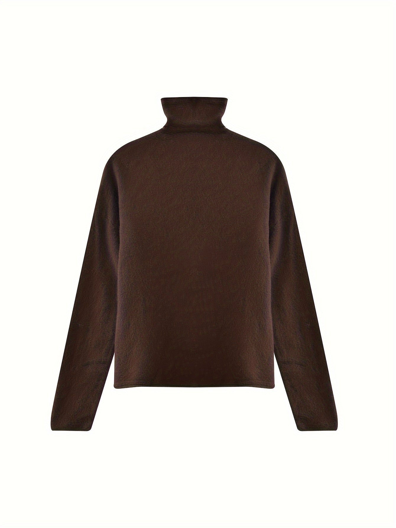 vlovelaw Solid Turtle Neck Pullover Sweater, Casual Long Sleeve Versatile Inner Wear Sweater, Women's Clothing