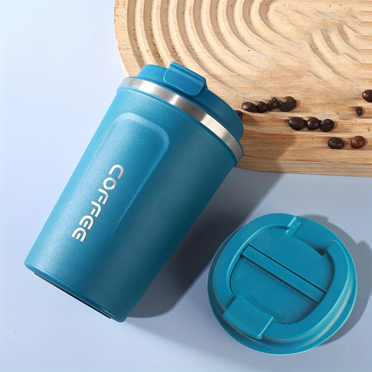 1pc Vacuum Flask, Portable Thermal Bottles, Stainless Steel Leakproof Tumbler, Heat And Cold Retention, Insulated Cup With Lid For Outdoor Camping, Hiking, Driving, Car Travel Cup, Thermocoolers, Drinkware