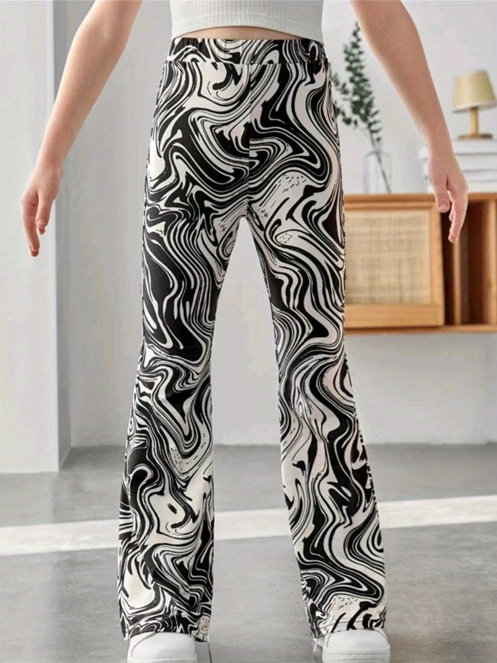 Girls Comfy Stretchy Tie Dye Leggings Slim High Waist Sweatpants For Sports Running Yoga Dance