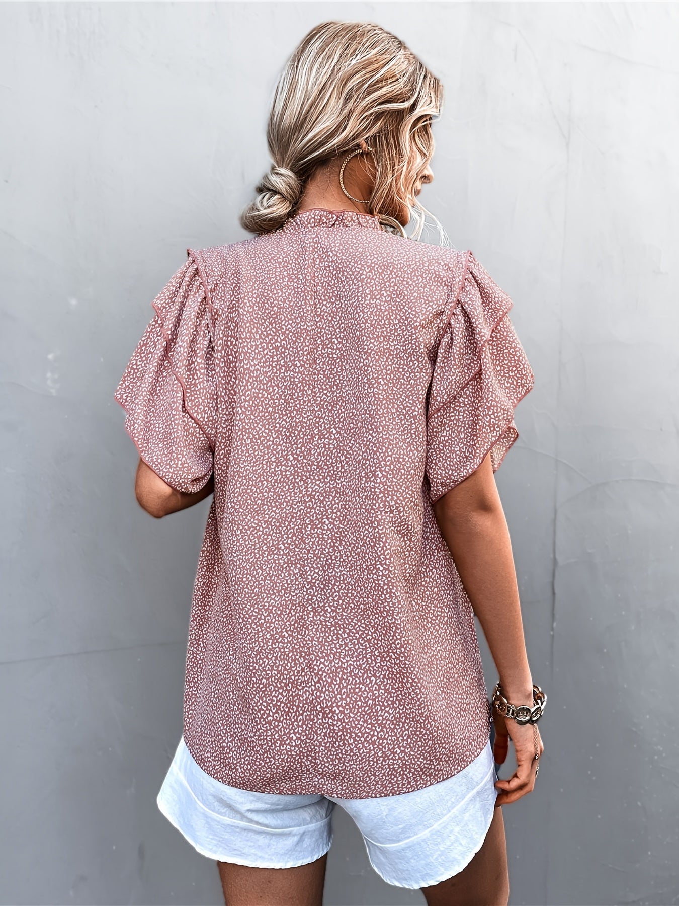 Women's Leopard Print Crew Neck T-Shirt, Casual Short Sleeve T-Shirt, Casual Every Day Tops, Women's Clothing