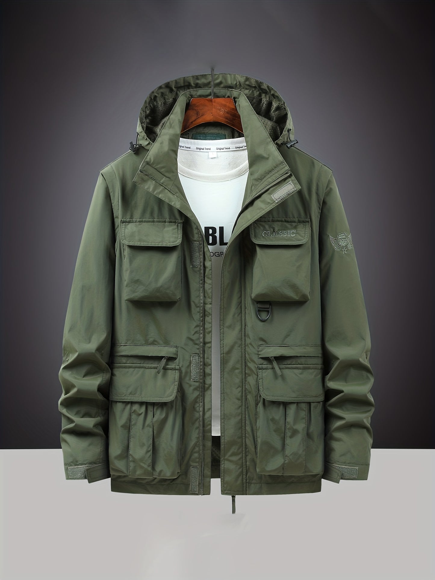 Men's Multi Pocket Detachable Windbreaker Jacket, Cargo Vest For Outdoor Fishing Climbing Photography, Multifunctional Wear-resistant Coat Vest