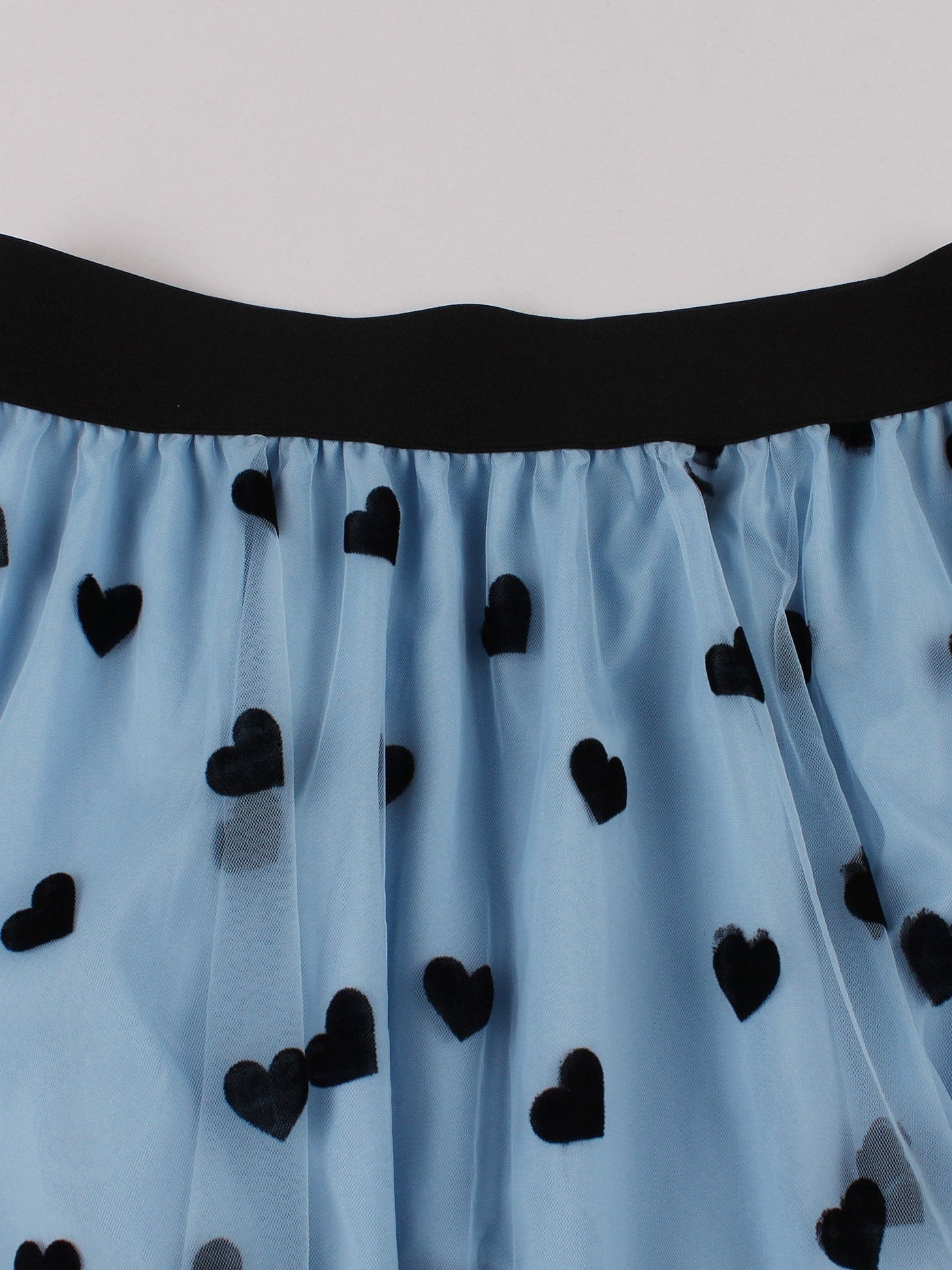 vlovelaw Heart Print Mesh Overlay Skirt, Elegant Skirt For Spring & Summer, Women's Clothing