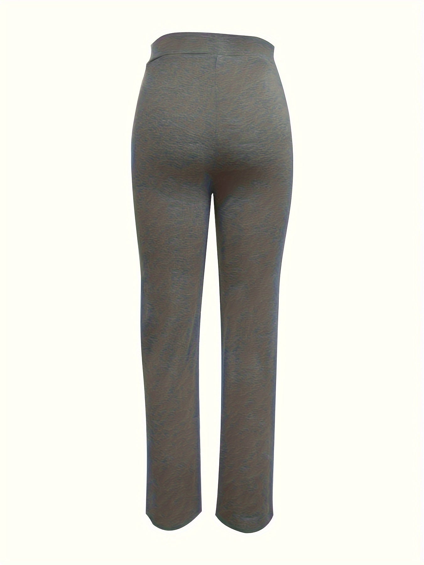 vlovelaw Solid Color Flare Leg Pants, Casual High-stretch Slim Knitting Pants For Every Day, Women's Clothing