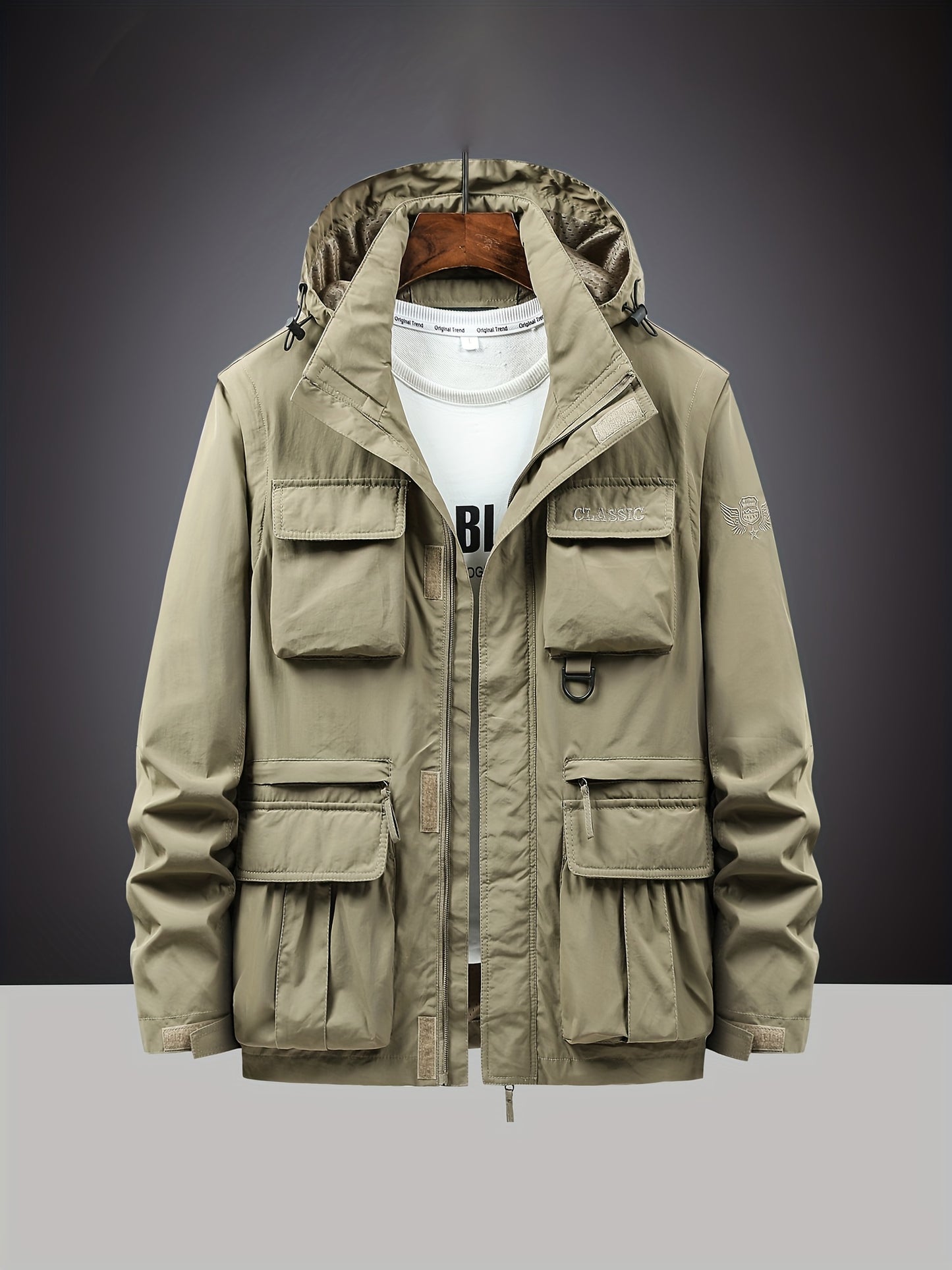 Men's Multi Pocket Detachable Windbreaker Jacket, Cargo Vest For Outdoor Fishing Climbing Photography, Multifunctional Wear-resistant Coat Vest