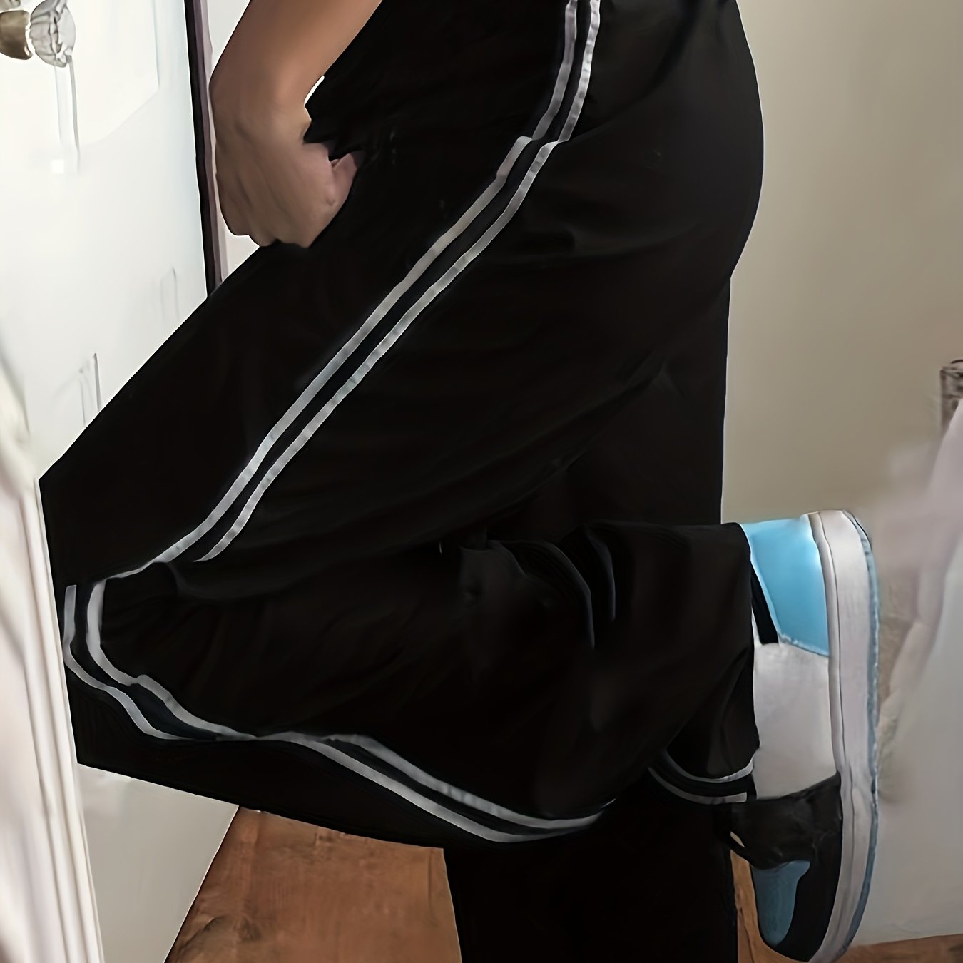 vlovelaw Contrast Side Wide Leg Pants, Baddie Clothes Drawstring Pants For Spring & Summer, Women's Clothing