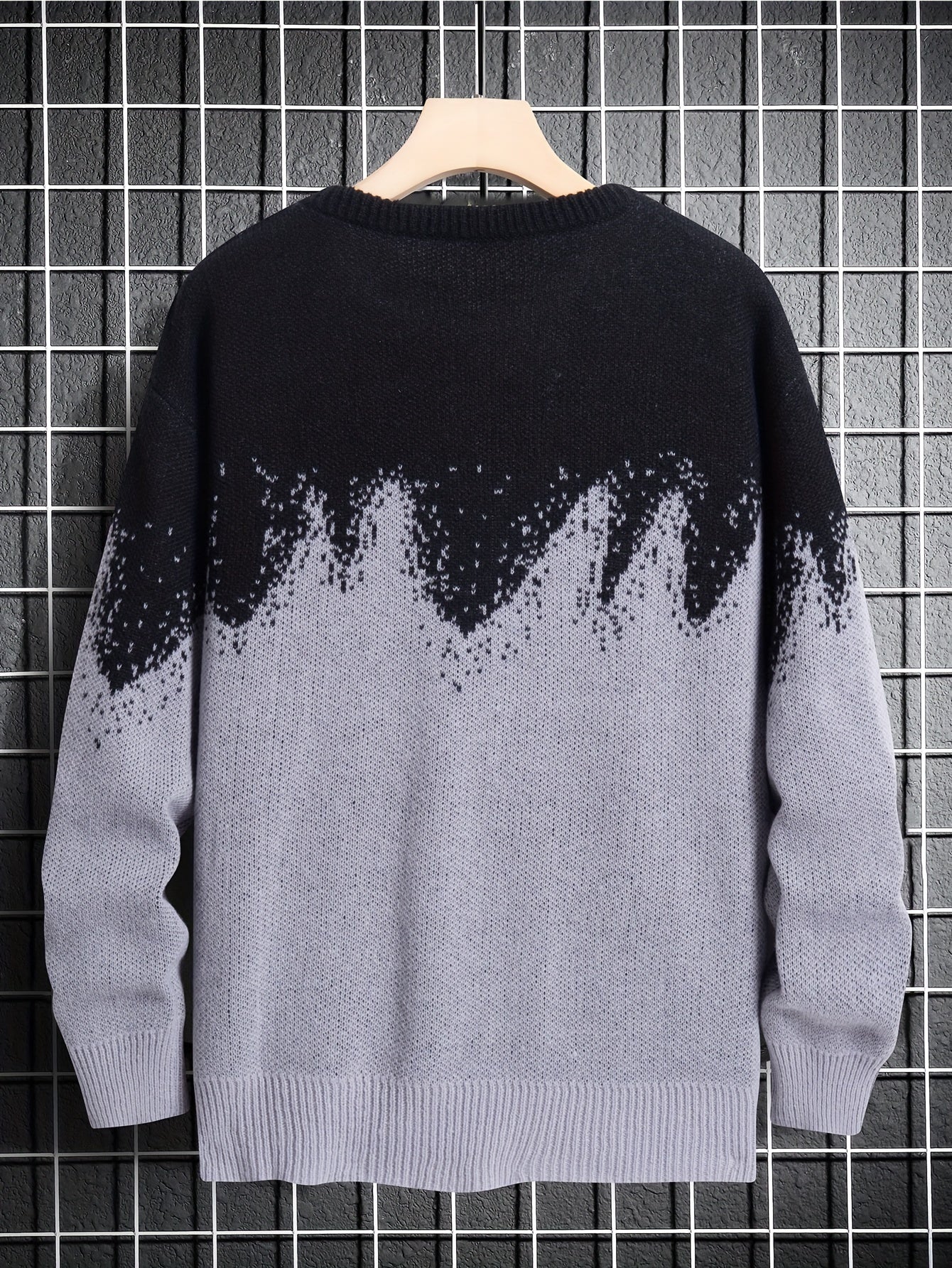 vlovelaw New Trendy And Loose Couple's Wear For Spring And Autumn, Round Neck Contrast Color Knitted Pullover Men's Top, Can Be Worn Indoors And Outdoors, And Is Also A Good Choice As A Gift