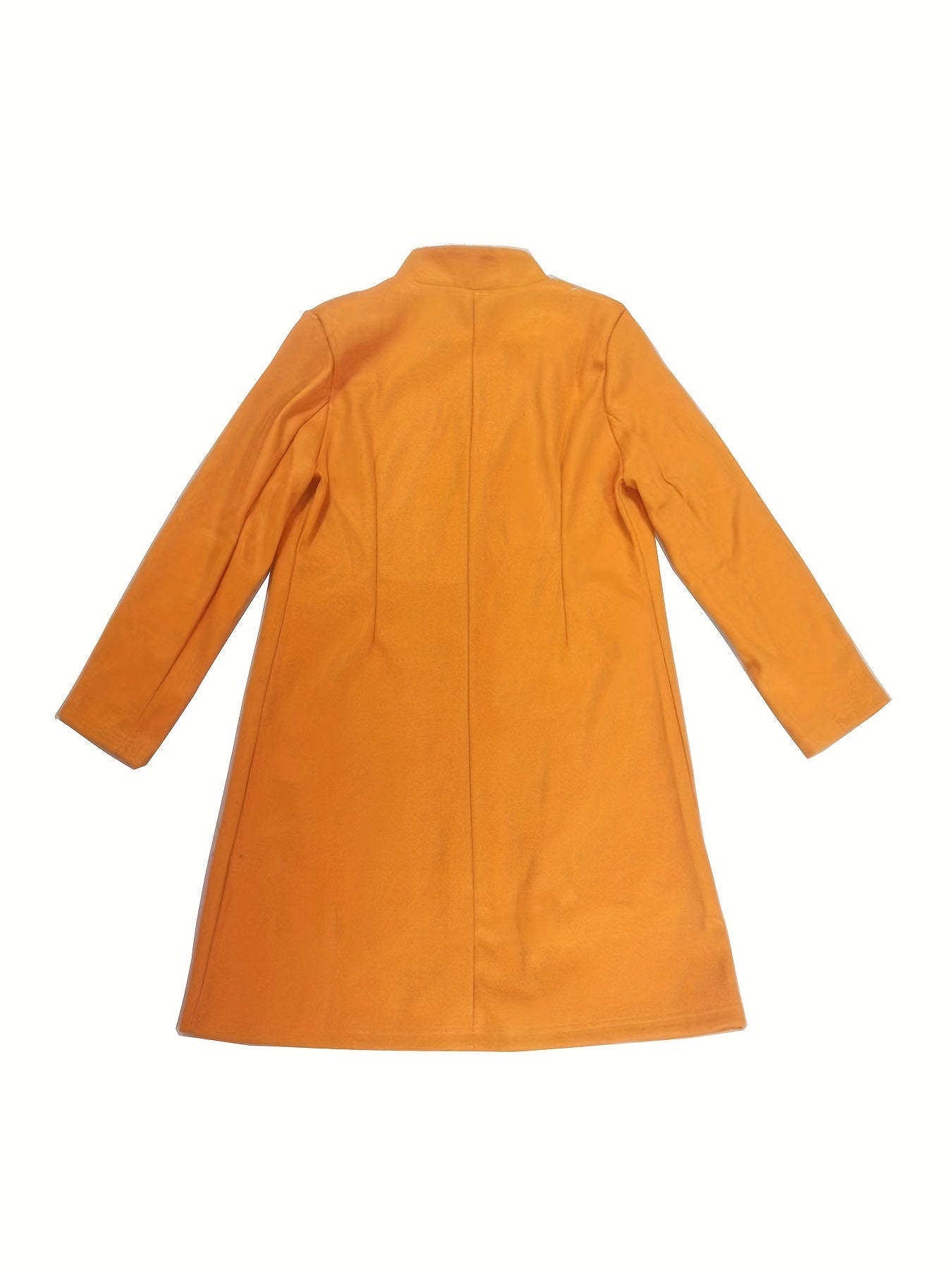 Single Breasted Solid Coat, Casual Long Sleeve Open Front Outerwear, Women's Clothing