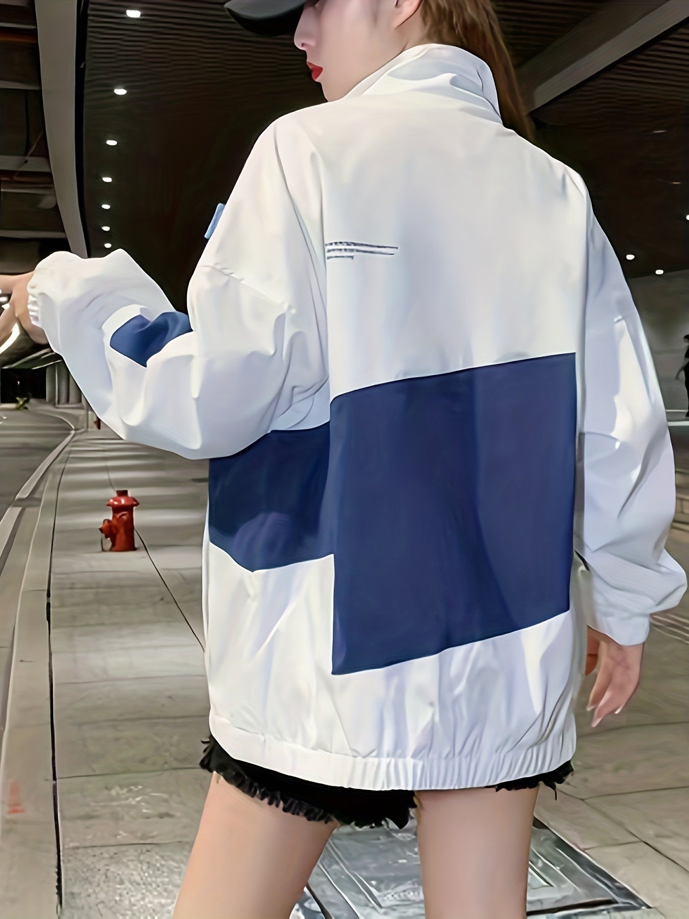 vlovelaw  Color Block Zip Up Jacket, Casual Long Sleeve Jacket For Fall & Winter, Women's Clothing