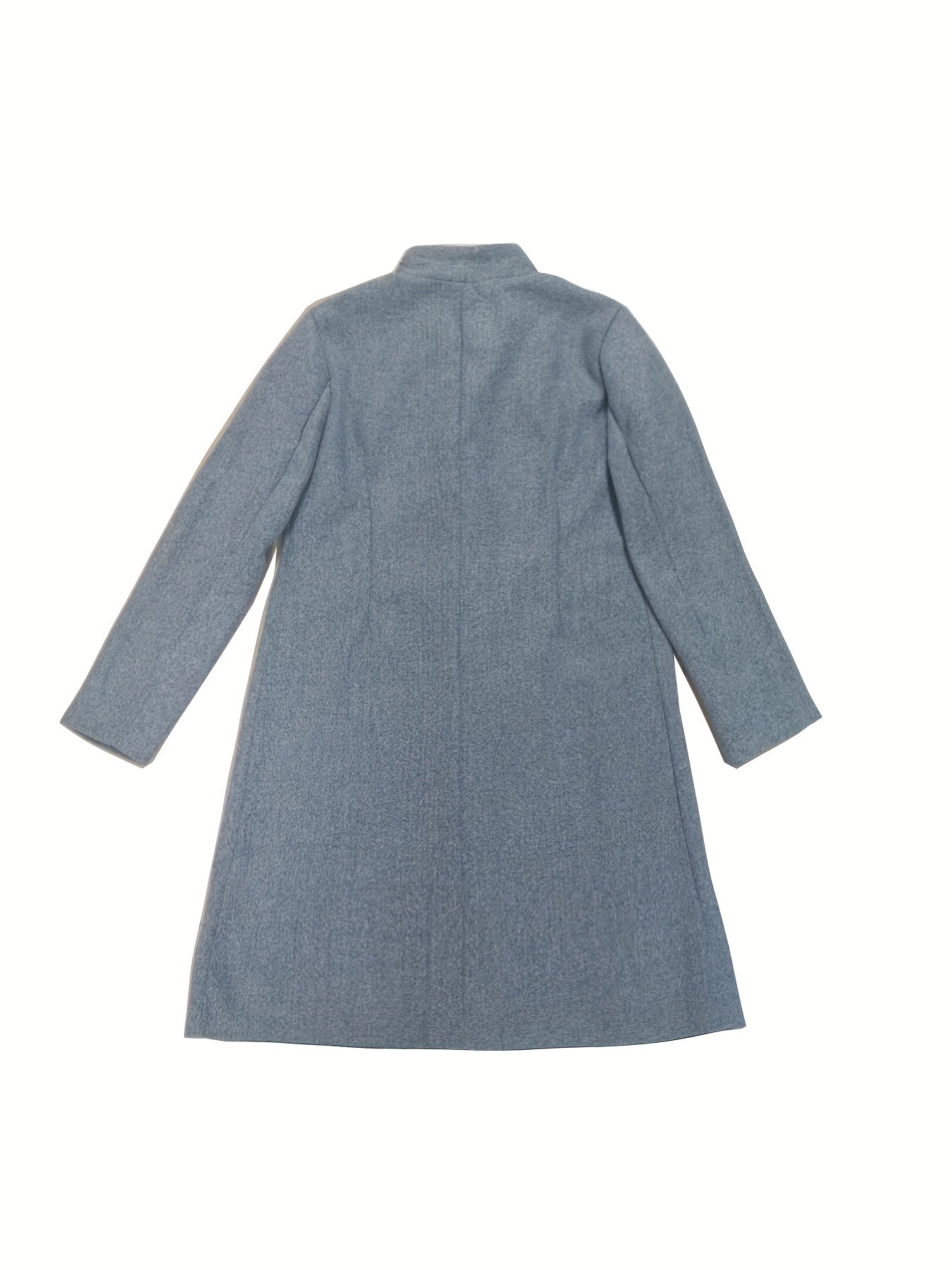 Single Breasted Solid Coat, Casual Long Sleeve Open Front Outerwear, Women's Clothing