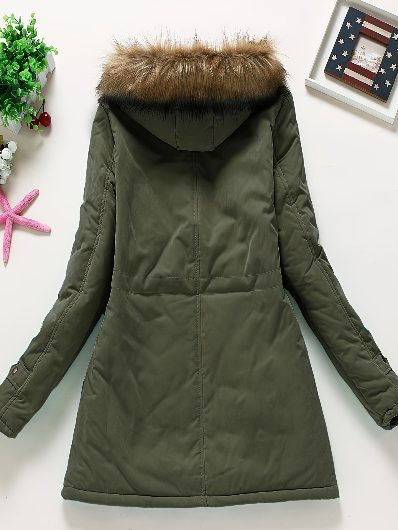 Women's Polyester Long Sleeve Casual Coat - Thick, Warm, Machine Washable, Elegant Design, Perfect for Home and Daily Wear with Hood