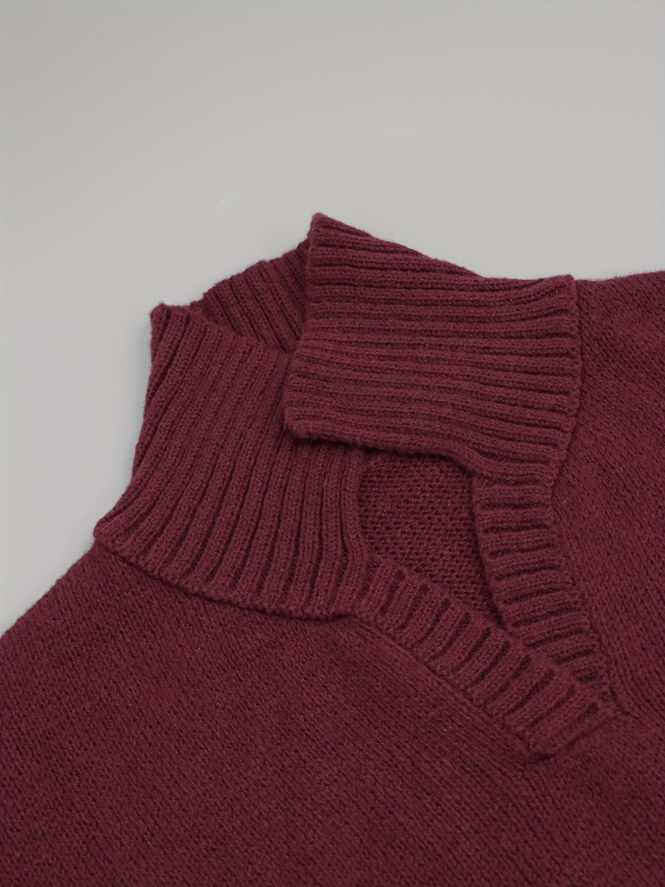 vlovelaw Solid Notched Collar Slim Knitted Dress, Casual Long Sleeve Dress For Fall & Winter, Women's Clothing