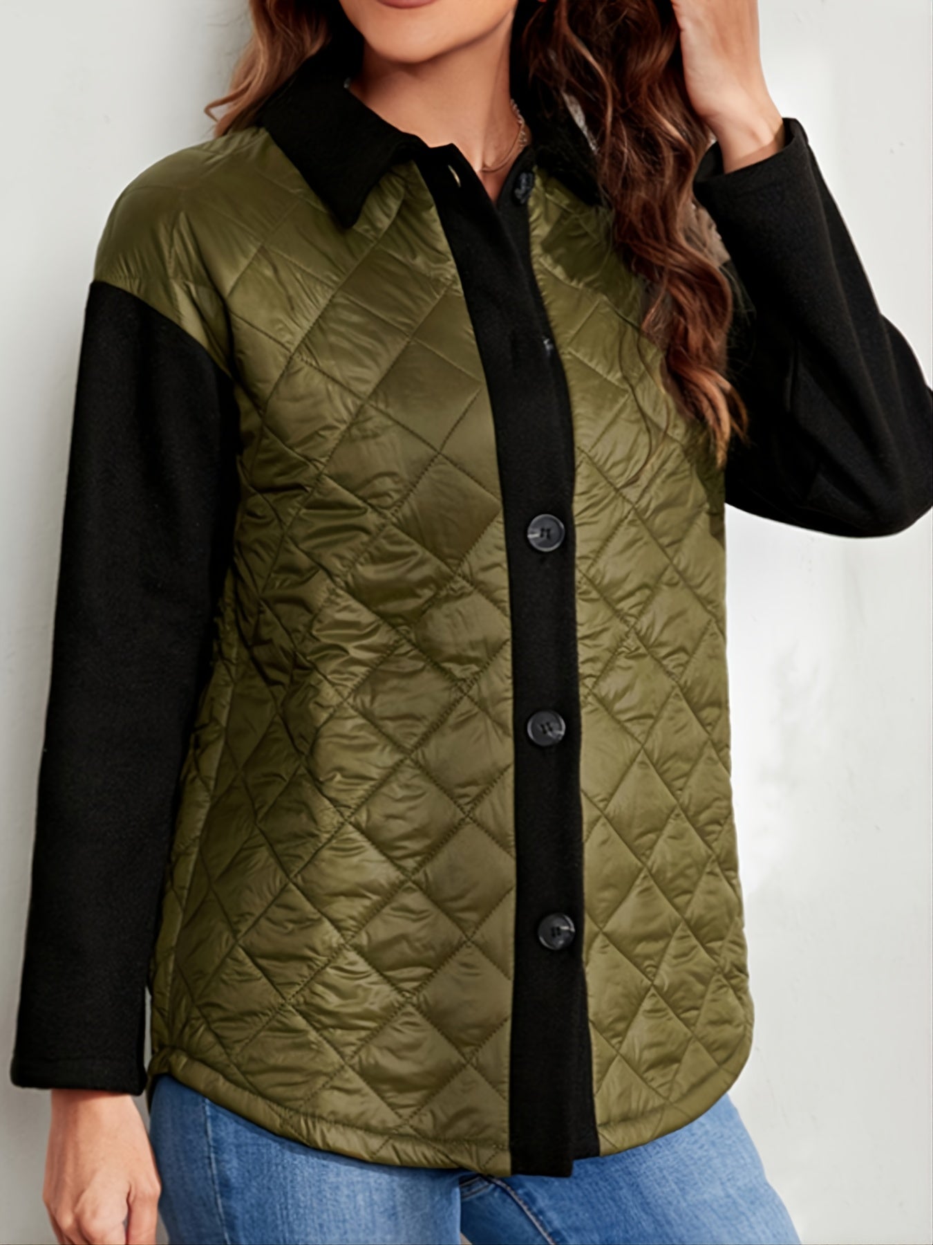 vlovelaw  Casual Long Sleeve Zip Jacket, Colorblock Zip Up Drawstring Hem Contrast Jacket