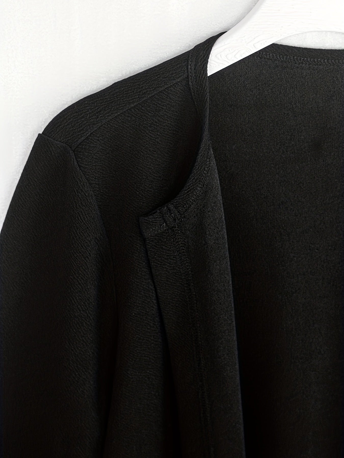 vlovelaw Solid Shawl Collar Jacket, Casual Long Sleeve Open Front Versatile Outerwear, Women's Clothing