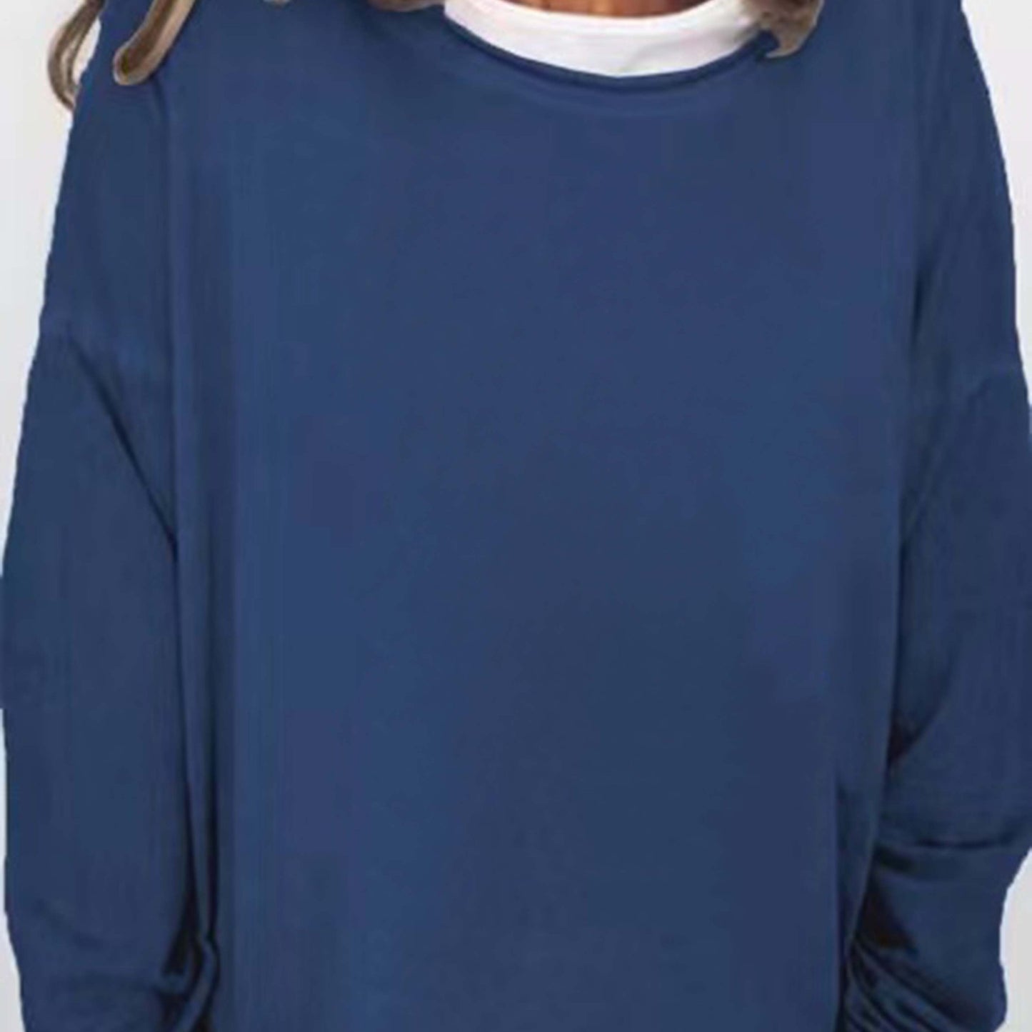 vlovelaw Solid Crew Neck Sweatshirt, Casual Long Sleeve Sweatshirt For Spring & Fall, Women's Clothing