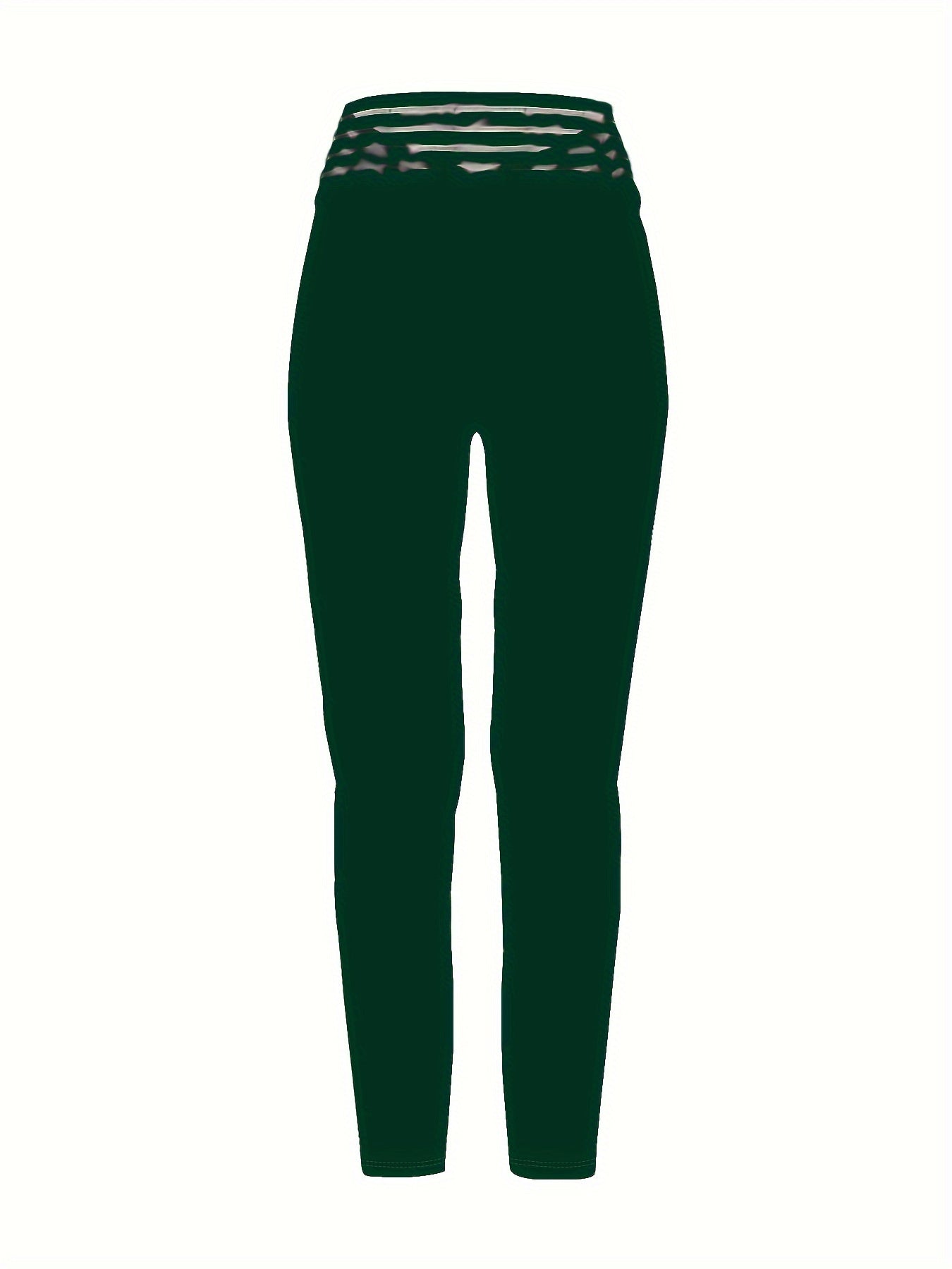 Criss Cross High Waist Pants, Casual Solid Slim Pants, Women's Clothing