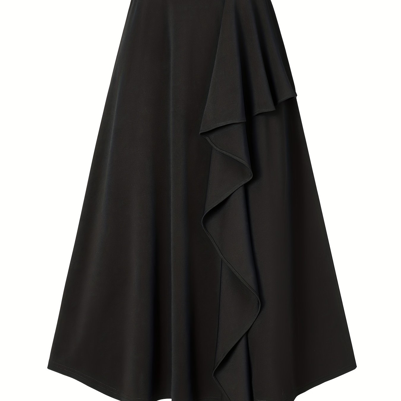 Solid Irregular Trim Skirt, Casual High Waist Skirt For Spring & Summer, Women's Clothing