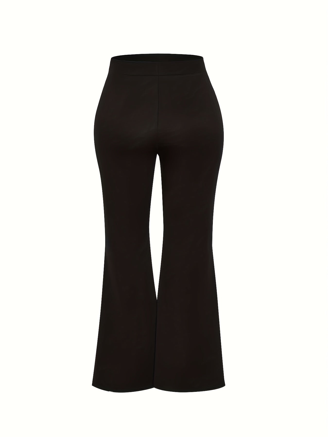 vlovelaw Solid High Waist Pants, Casual Flared Leg Slim Versatile Pants, Women's Clothing