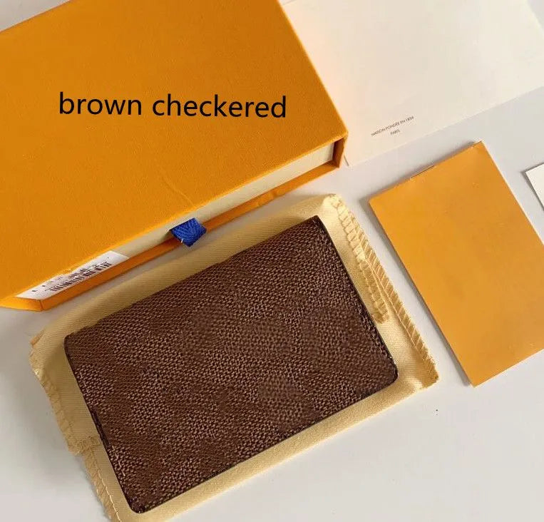 Designer wallet womens purse Compact POCKET ORGANIZER Designer Card Holders Fashion Short Luxury Multiple Wallet Key Coin Card Holder Damier Graphite Canvas PRPU