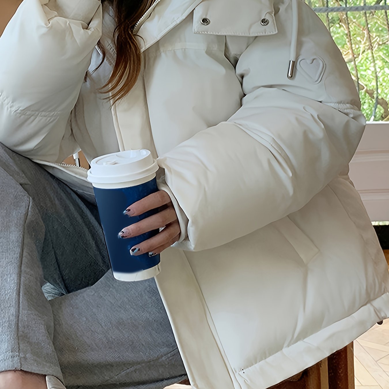 vlovelaw Solid Hooded Fall & Winter Coat, Casual Zip Up Long Sleeve Outerwear, Women's Clothing