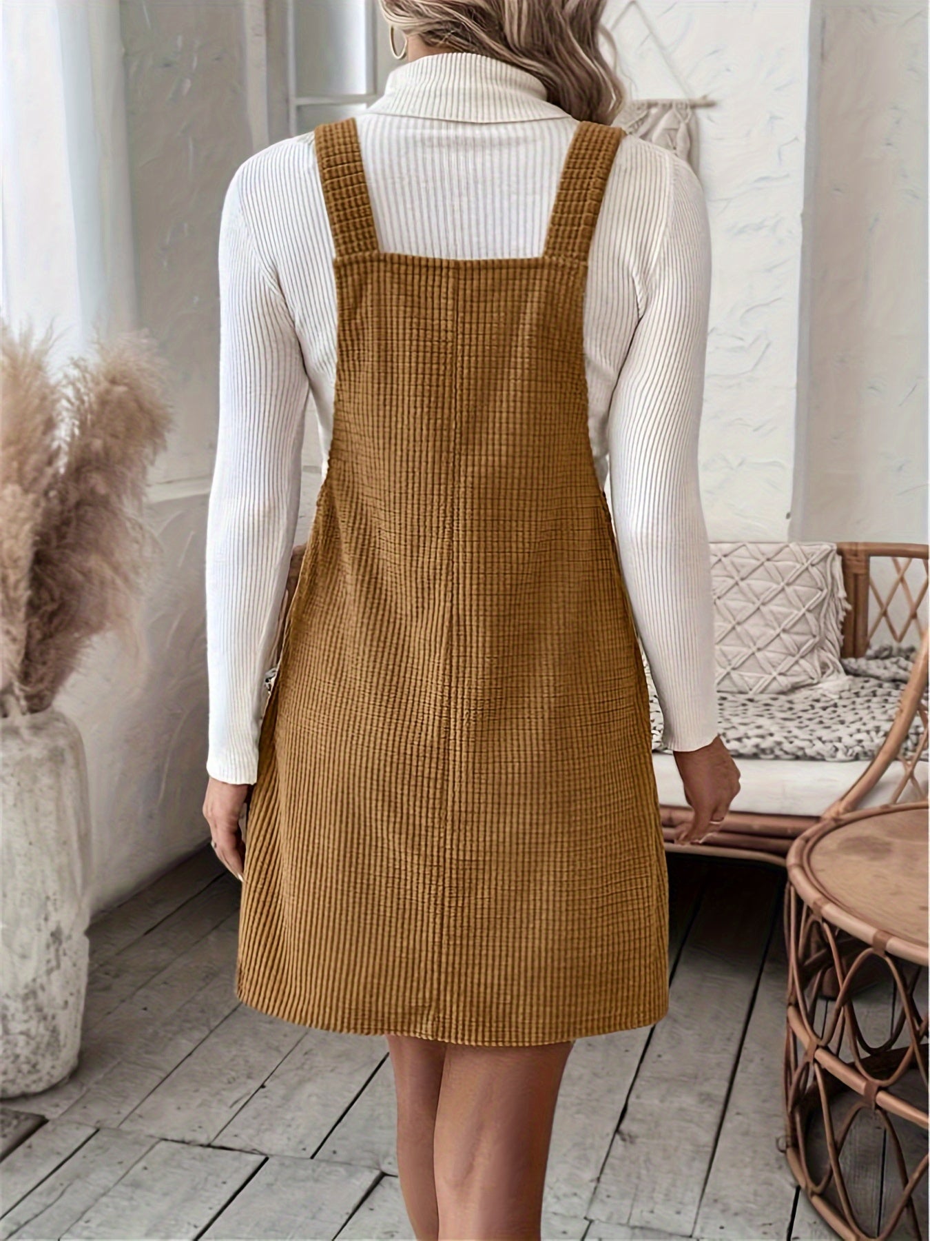 vlovelaw Pocket Solid Color Tank Dress, Casual Sleeveless Dress, Women's Clothing