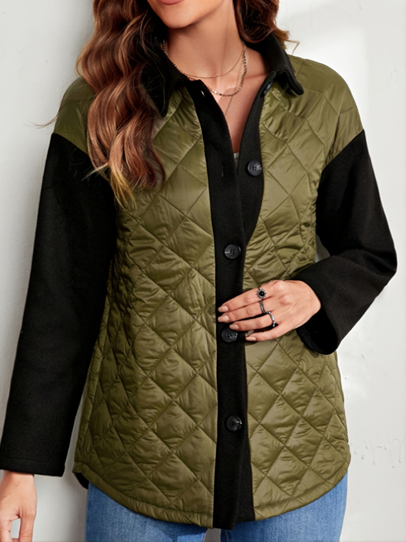 vlovelaw  Casual Long Sleeve Zip Jacket, Colorblock Zip Up Drawstring Hem Contrast Jacket