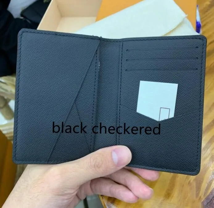 Designer wallet womens purse Compact POCKET ORGANIZER Designer Card Holders Fashion Short Luxury Multiple Wallet Key Coin Card Holder Damier Graphite Canvas PRPU