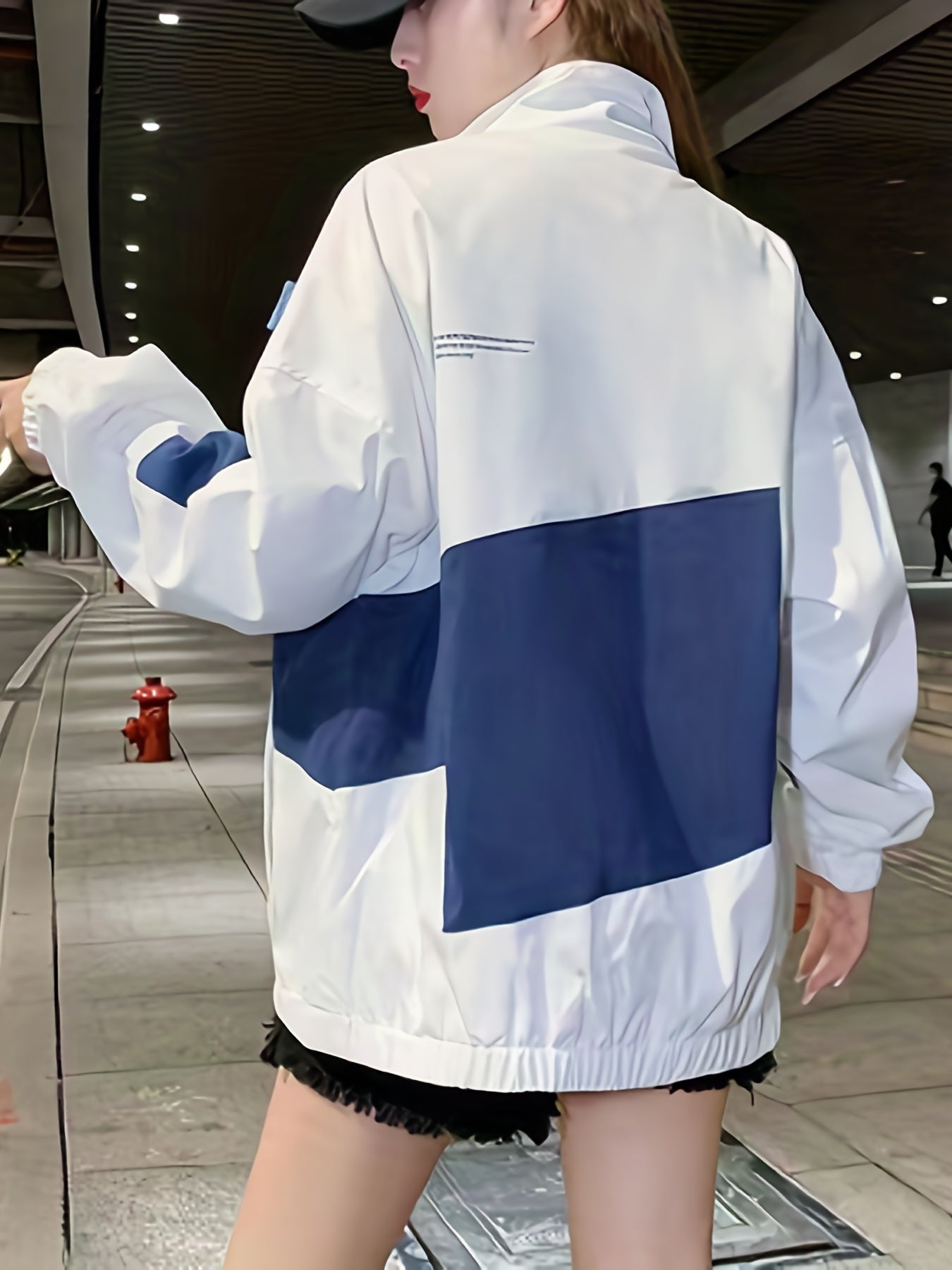 vlovelaw  Color Block Zip Up Jacket, Casual Long Sleeve Jacket For Fall & Winter, Women's Clothing