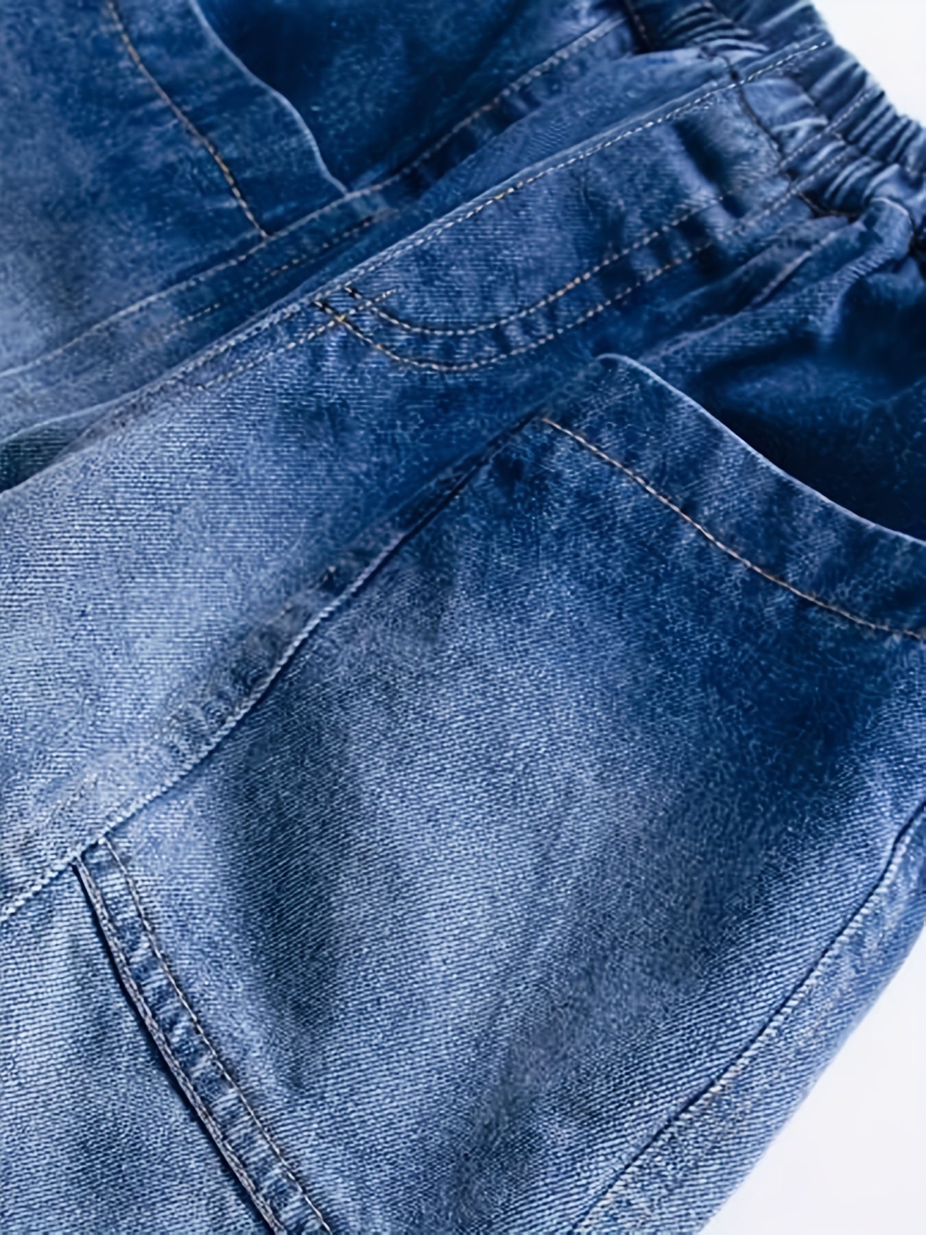 Boys Tapered Cargo Denim Jeans With Elastic Waistband Kids Clothes