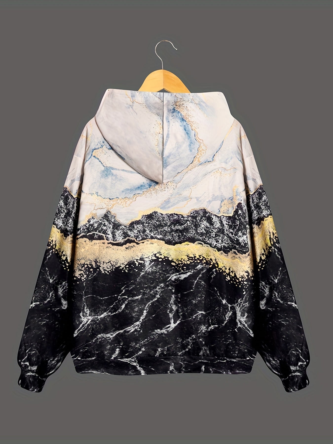 Cat Print Casual Sports Hooded Sweatshirs, Long Sleeve Drawstring Hoodie, Women's Sporty Sweatshirts