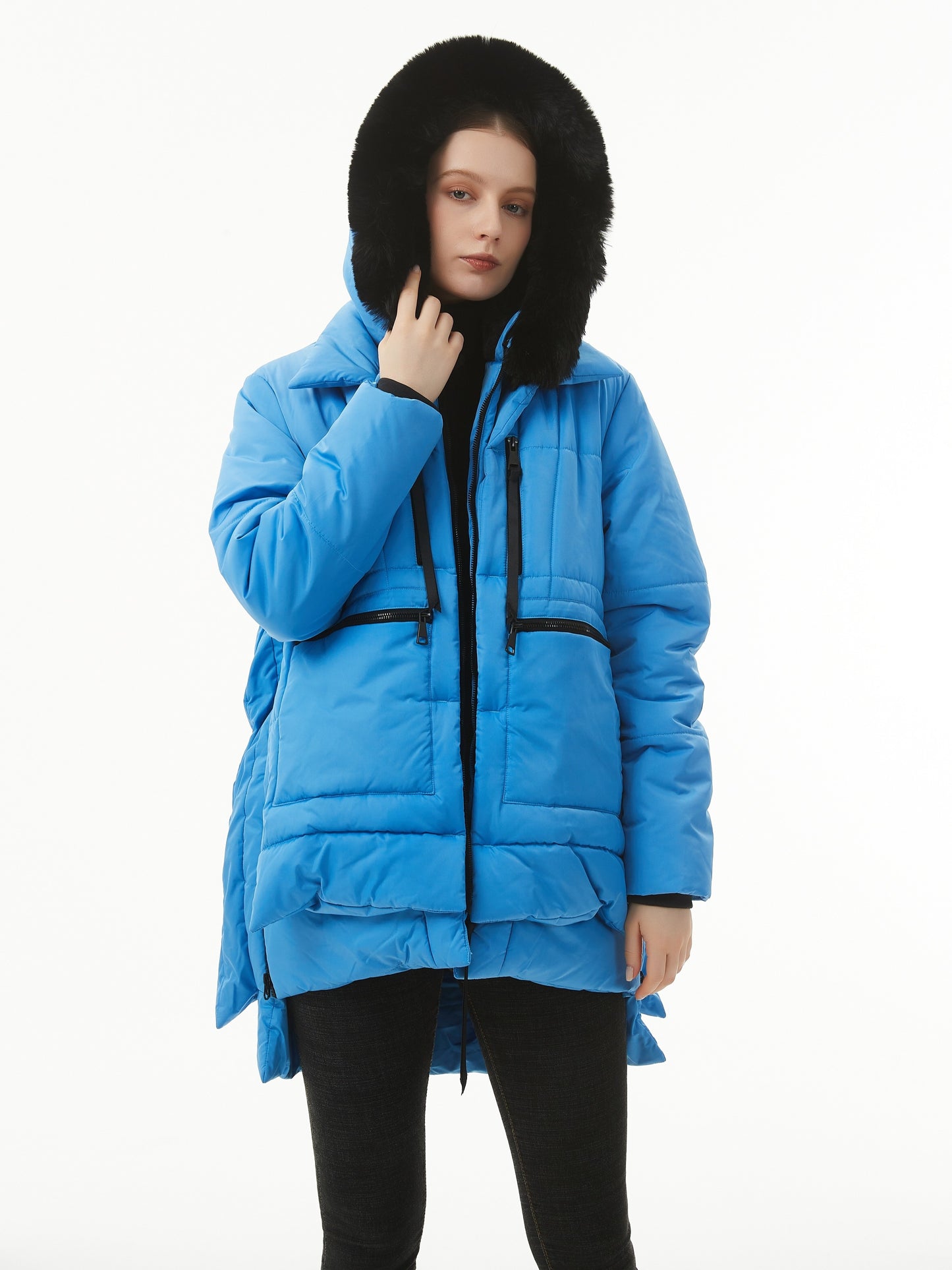 Ultra-Soft Fuzzy Trim Hooded Coat - Ultra-Warm Insulation, Relaxed Fit, Convenient Zip-Up, Long Sleeves, Detachable Hood - Designed for Women, Perfect for Outdoor Activities or Everyday Wear as Warm and Cozy Outerwear