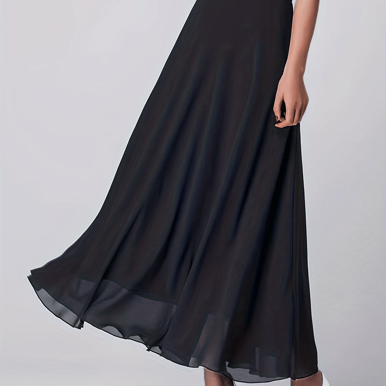 High Waist Chiffon Overlay Skirt, Casual Solid Skirt For Spring & Summer, Women's Clothing