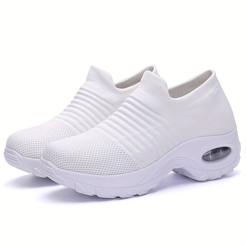 vlovelaw Women's Breathable Knit Sneakers, Comfortable Low Top Slip On Shoes, Women's Air Cushion Shoes