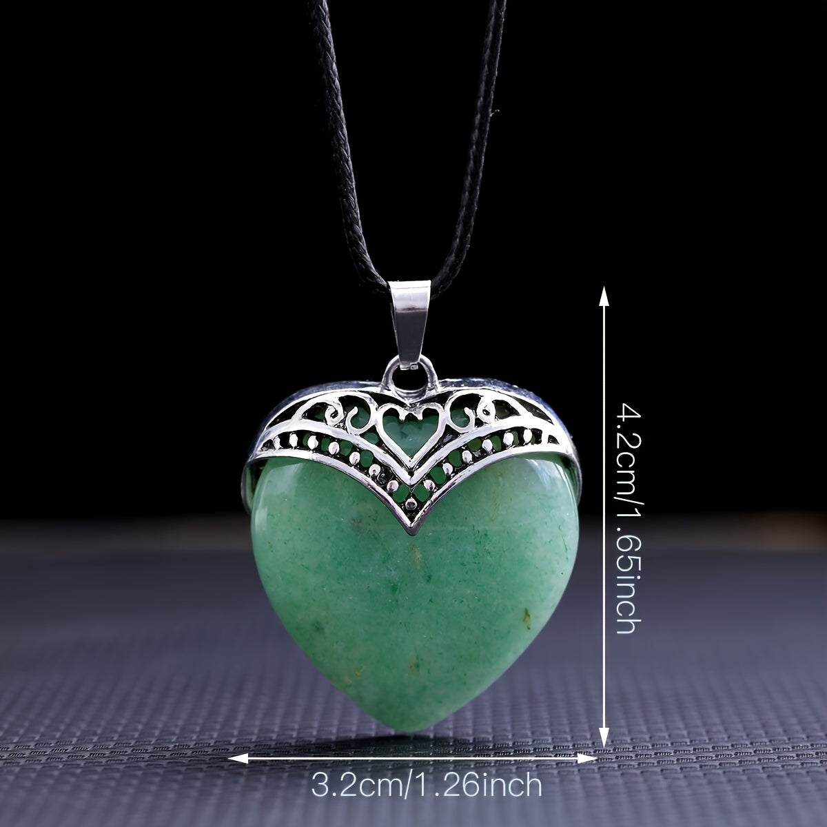 1PC Heart-Shaped Crystal Love Pendant - Healing & Meditation Necklace - Unisex Birthday Gift for Spiritual Enrichment